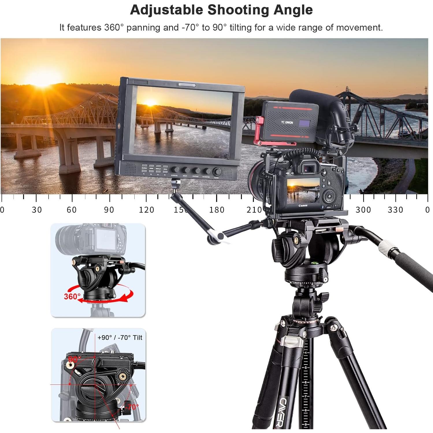 Cabezal Fluido Cayer K6 para Trípode y Monópode - Soporta 7.98 kg