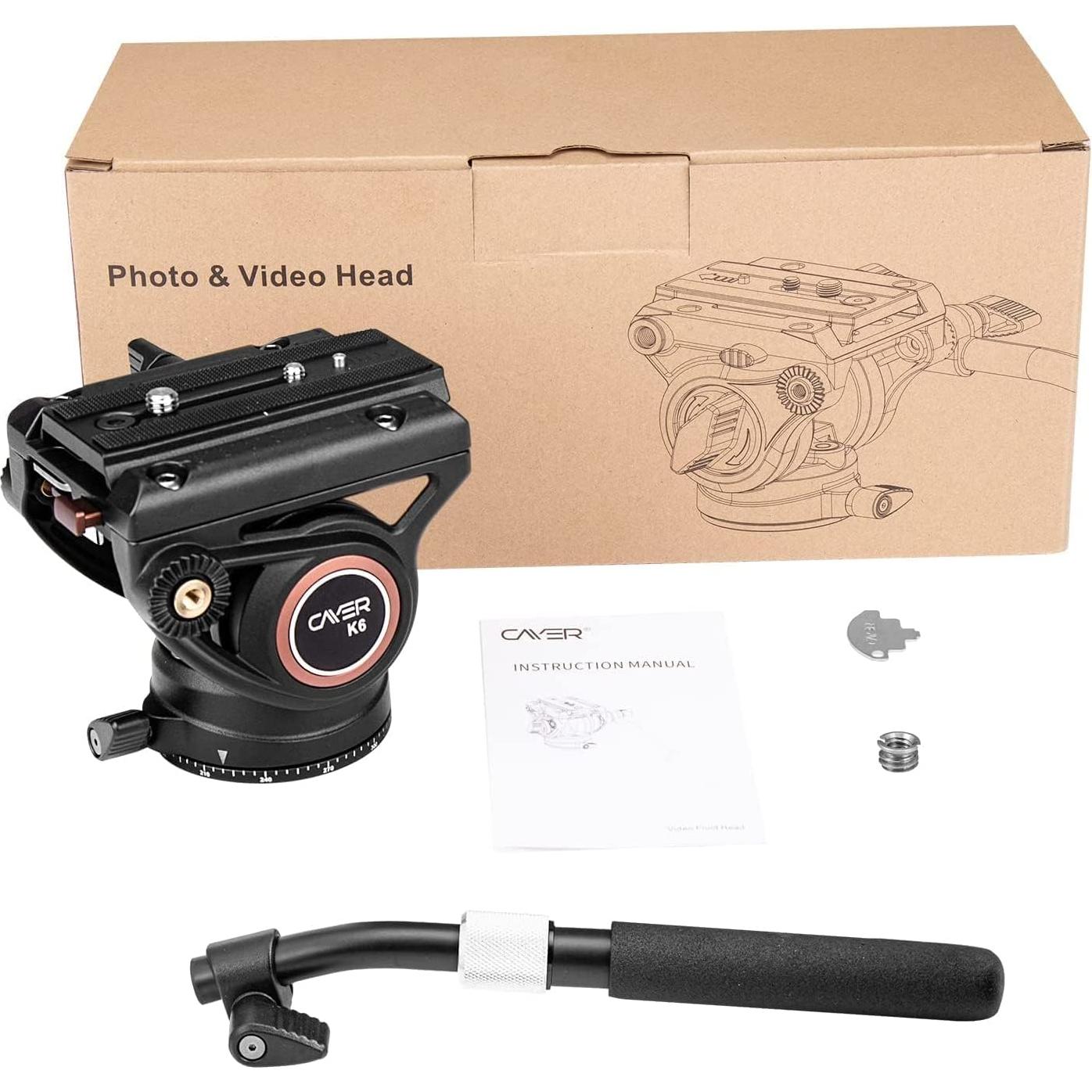 Cabezal Fluido Cayer K6 para Trípode y Monópode - Soporta 7.98 kg