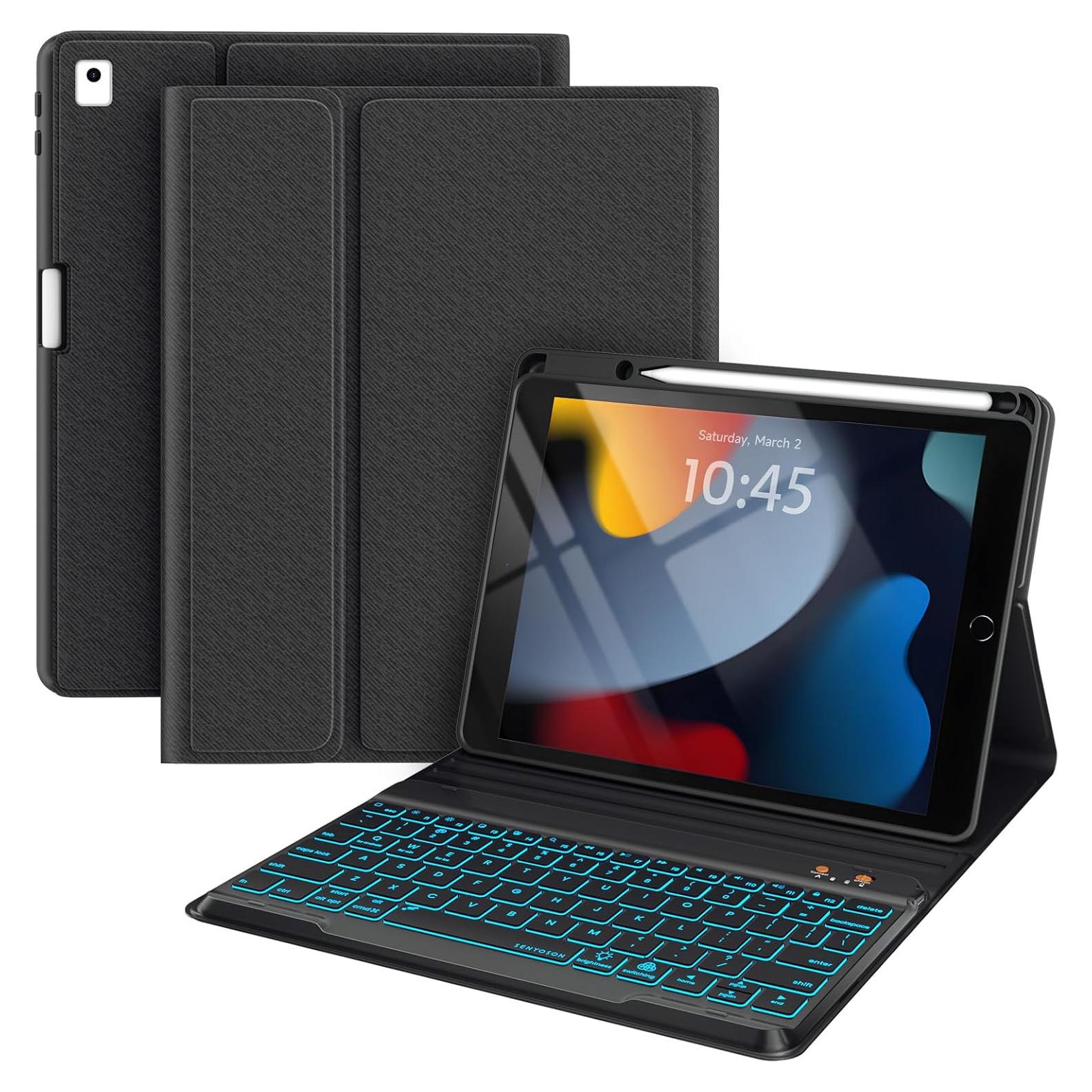Funda con Teclado para iPad 10.2/10.5 ROO Negro Retroiluminado