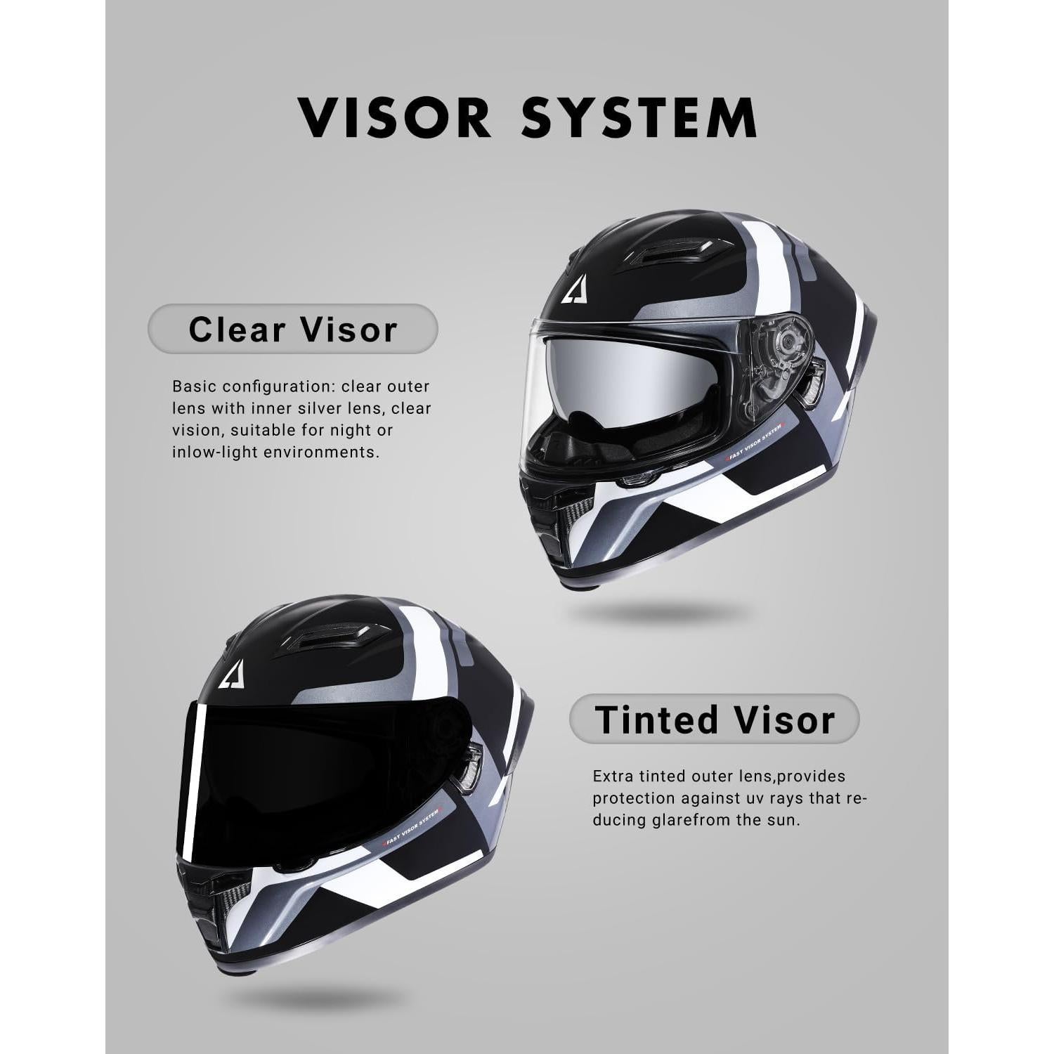Casco Integral TRIANGLE FF351 Doble Visor Negro Blanco