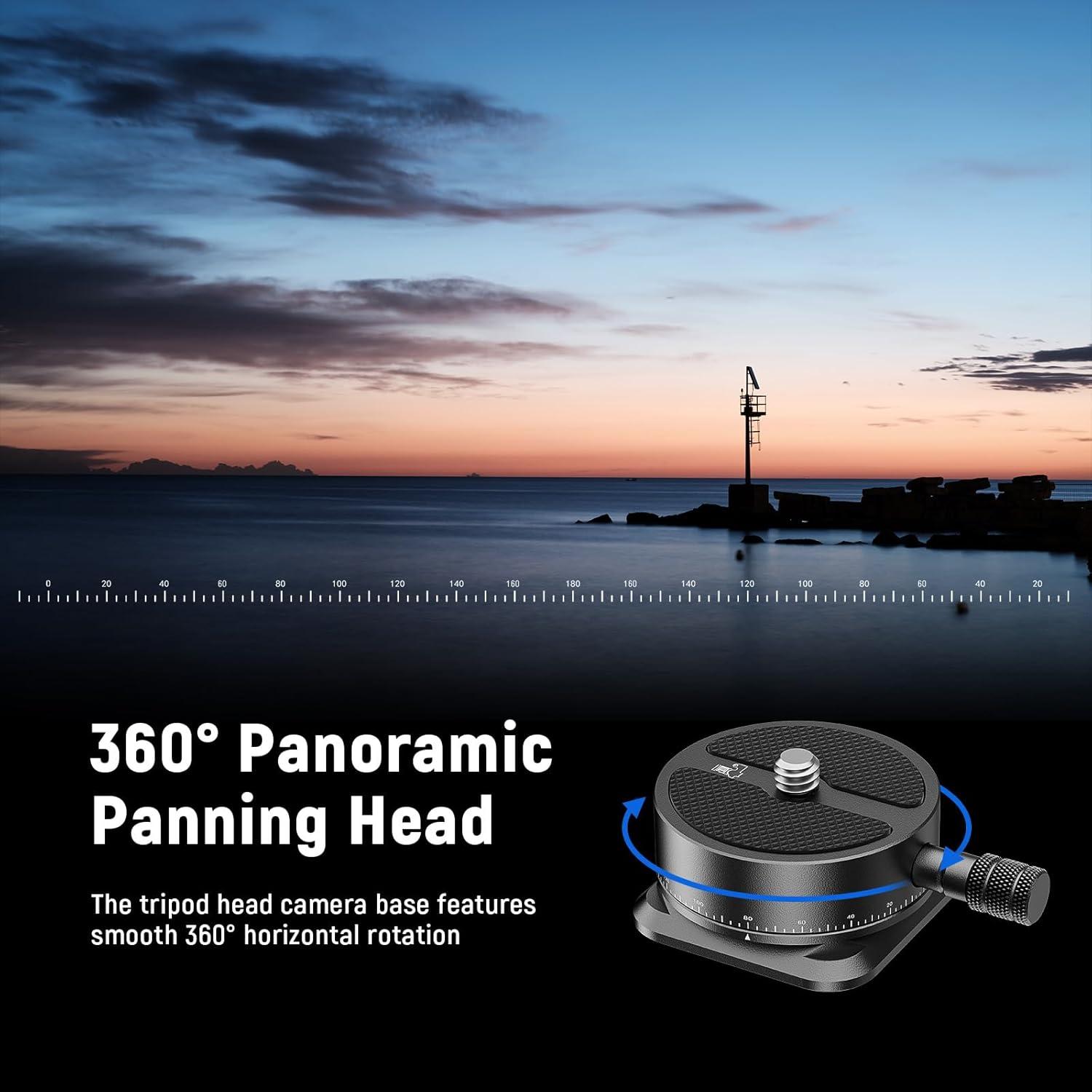 Cabezal de Trípode NEEWER TH16 3 Ejes Pan Tilt 360° QR