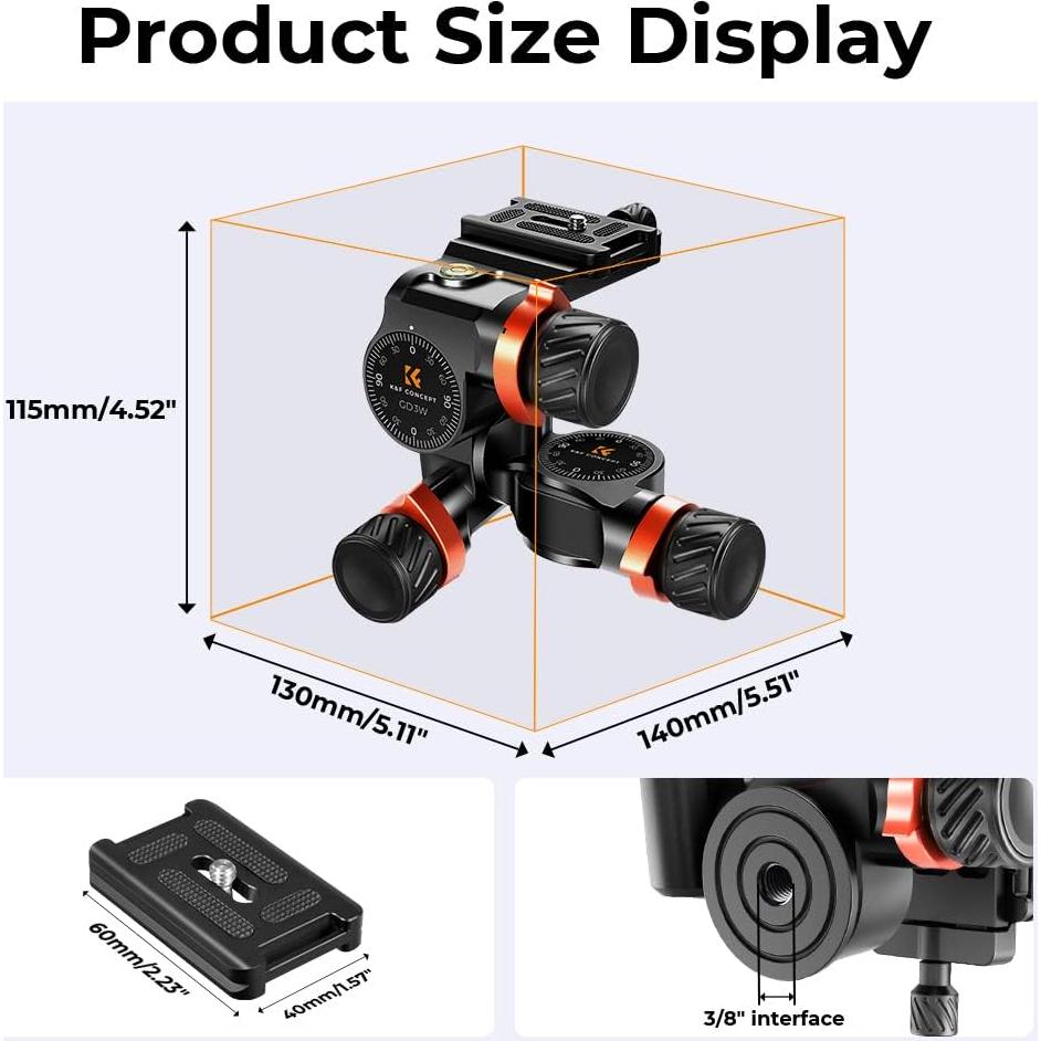 Trípode de Cámara K&F Concept con Cabezal de 3 Vías