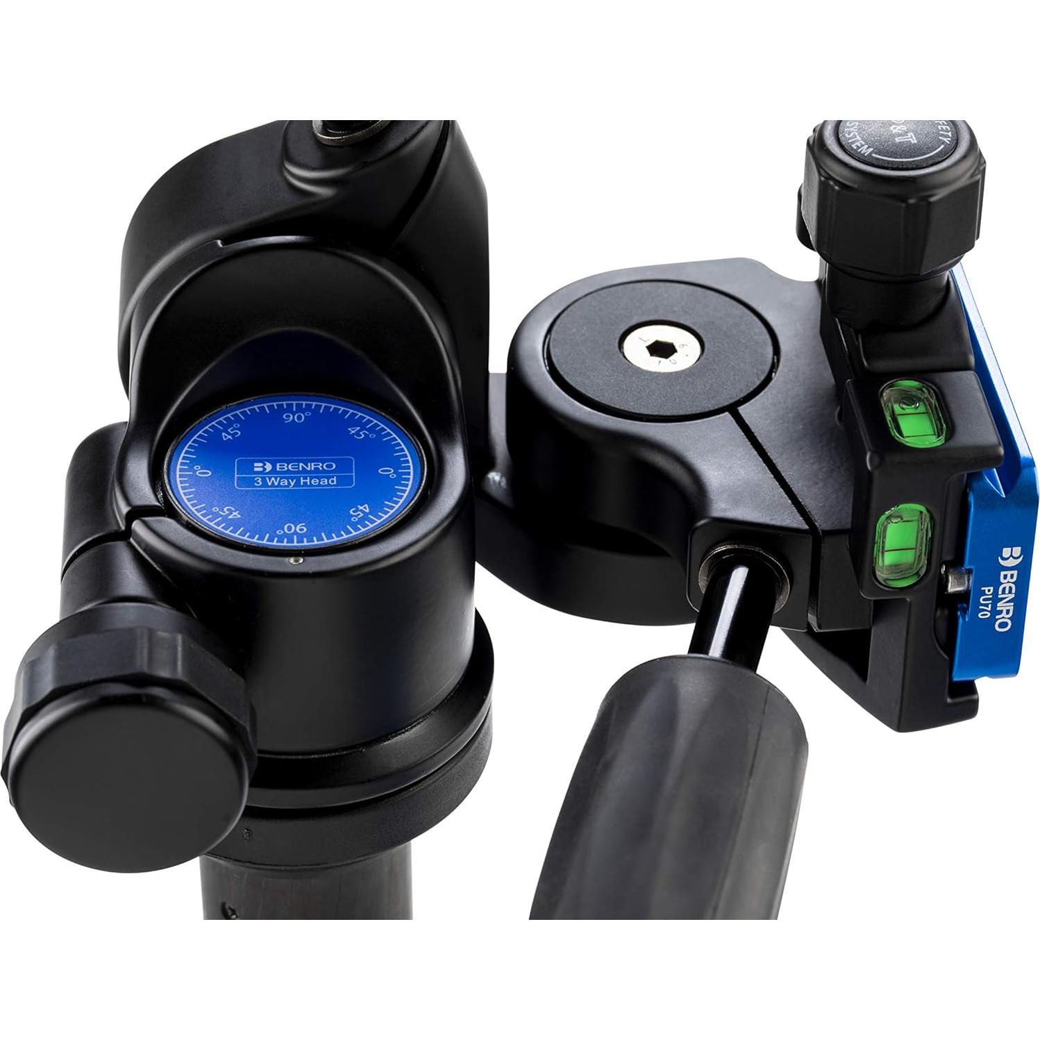 Cabezal de Pan 3 Vías Benro HD3A con Placa QR y 3 Niveles de Burbuja