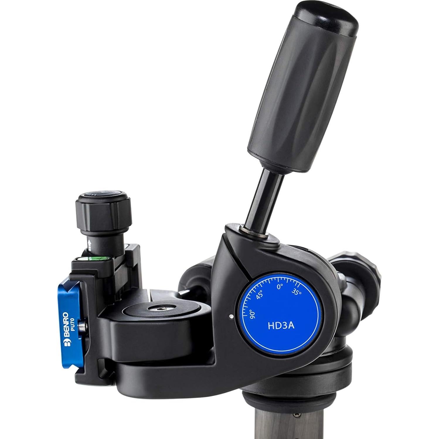 Cabezal de Pan 3 Vías Benro HD3A con Placa QR y 3 Niveles de Burbuja