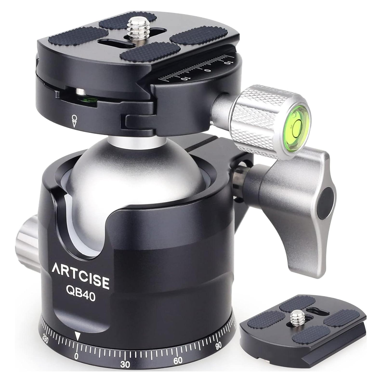 Cabezal de trípode ArtiCise 40mm con 2 placas liberación rápida