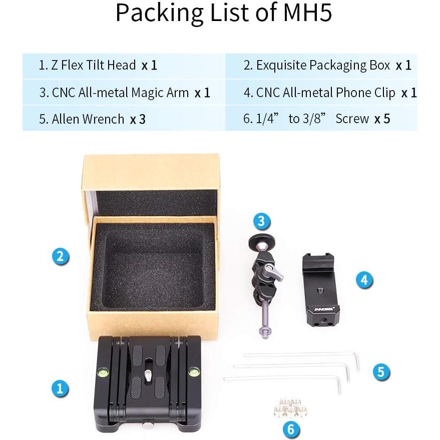 Cabezal de trípode Z-Flex Tilt INNOREL MH5 Aluminio 3 kg