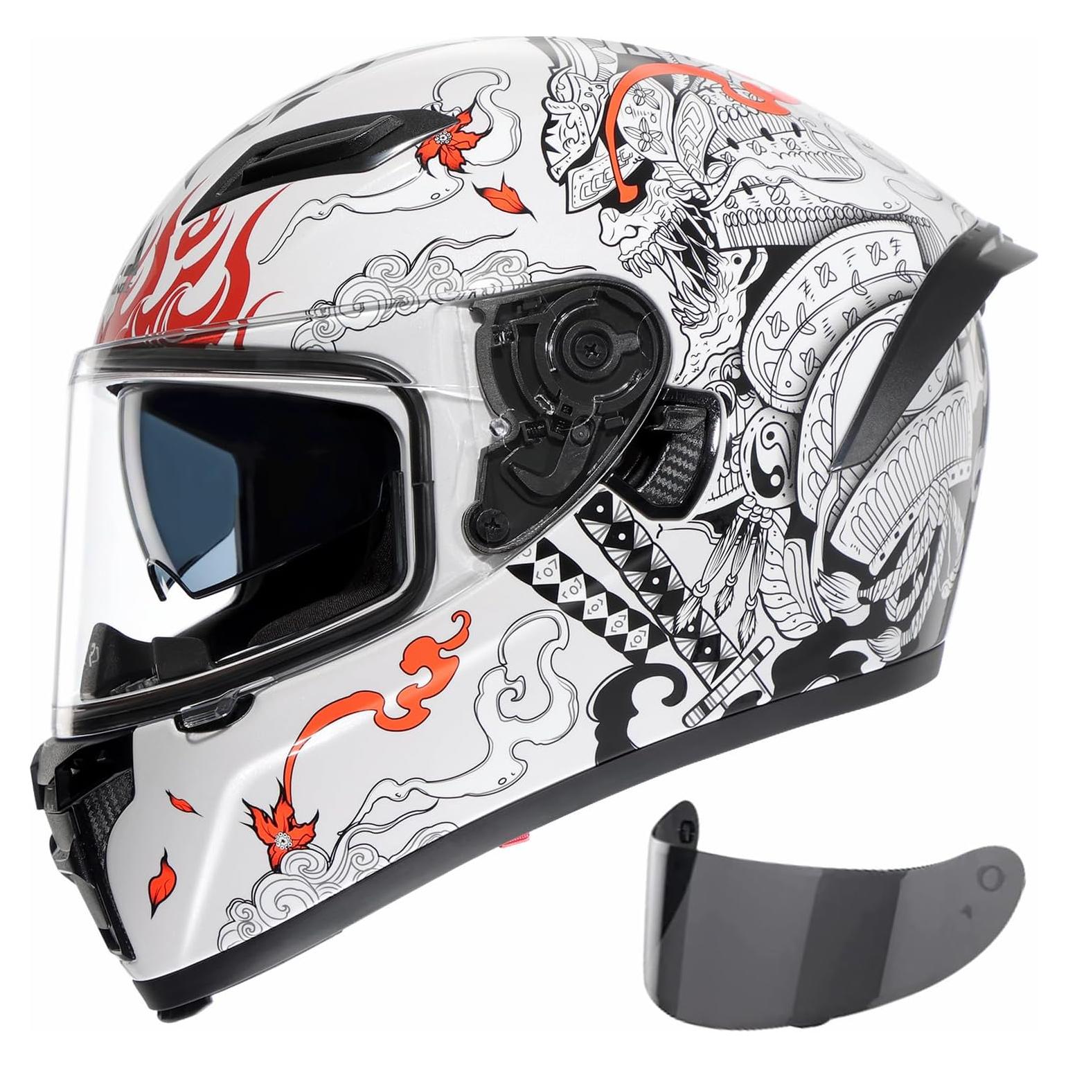 Casco Integral TRIANGLE FF351 Doble Visor Blanco Grande