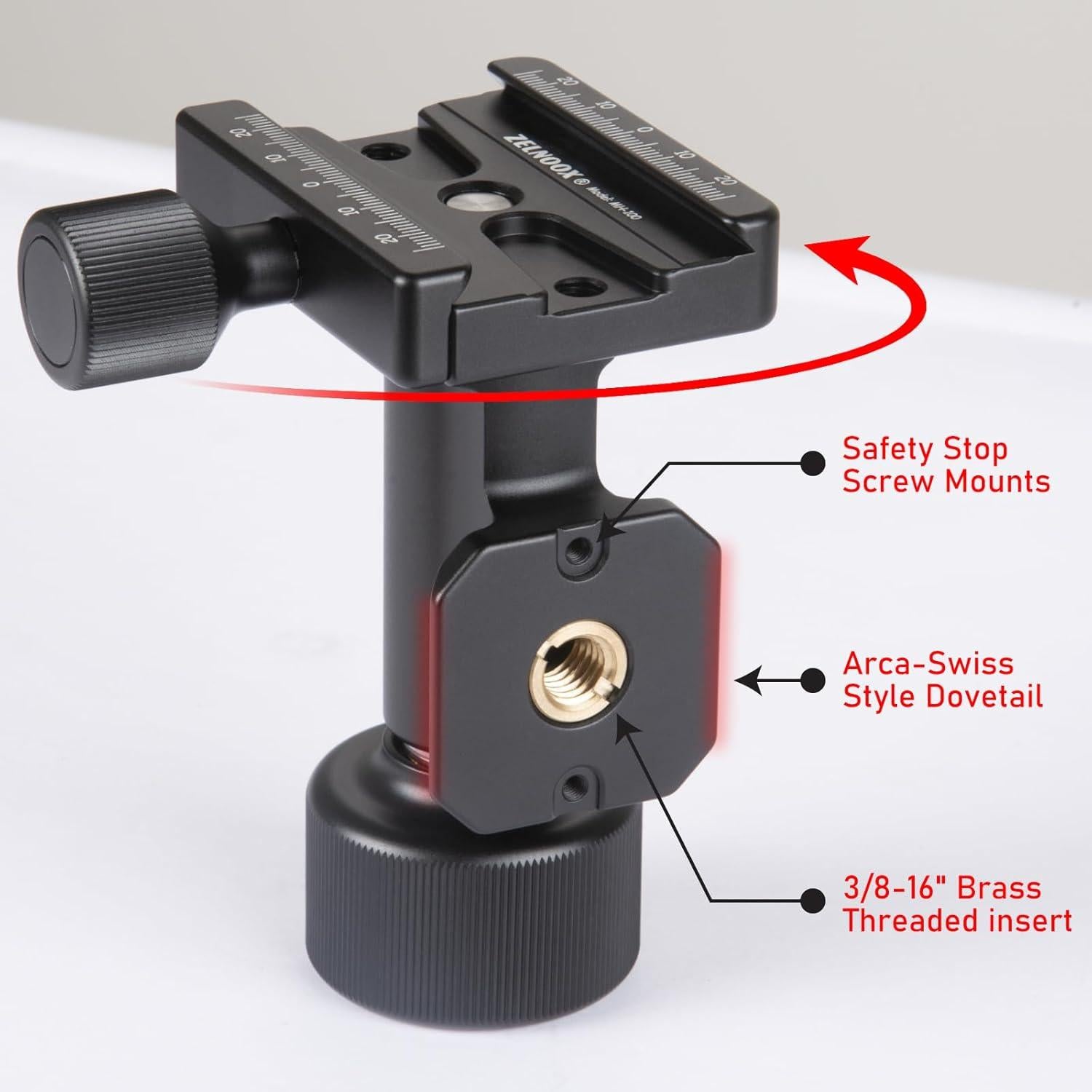 Cabezal Gimbal MonoZelnoox MH-100 para Monopod - 45kg