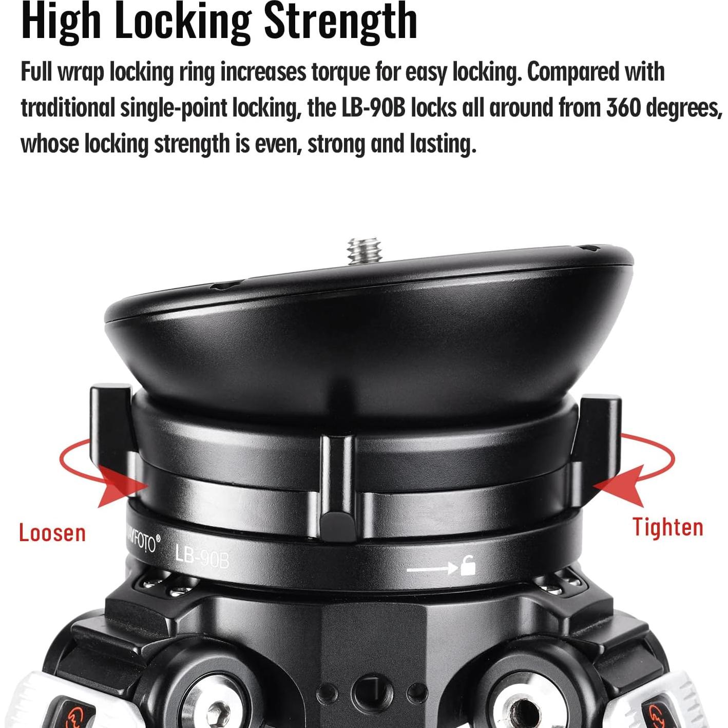 Cabezal de trípode nivelador LB-90B Aluminio 25 kg 360°