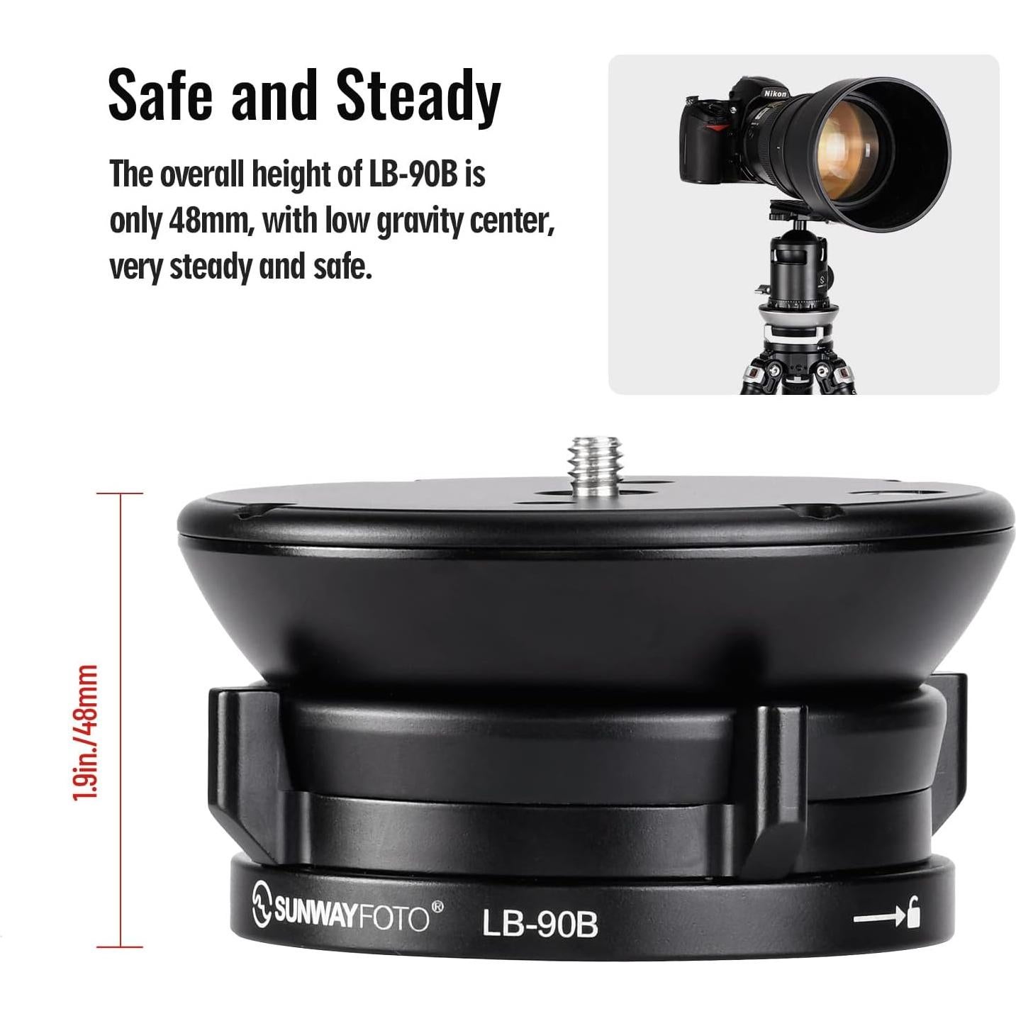 Cabezal de trípode nivelador LB-90B Aluminio 25 kg 360°