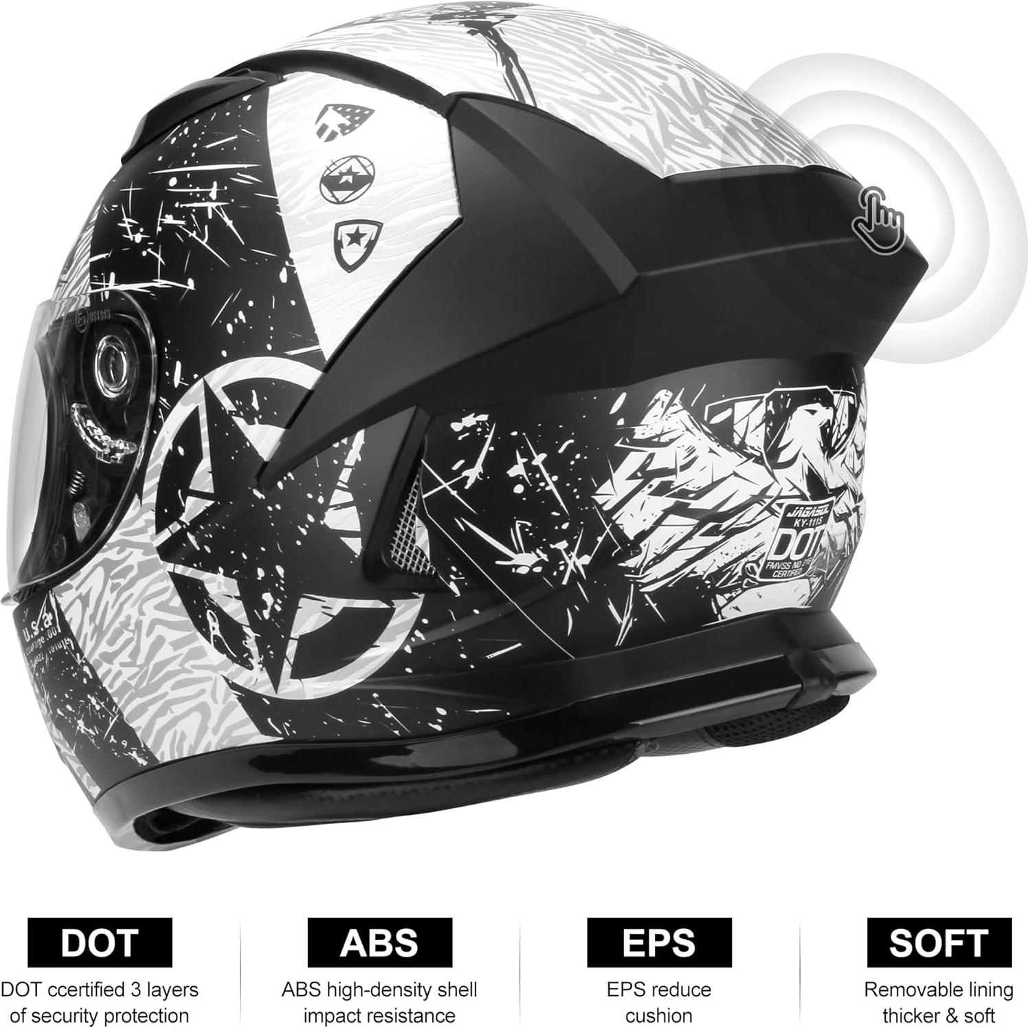 Casco de Motocicleta JAGASOL JS-QK-111S-816-M Medio DOT