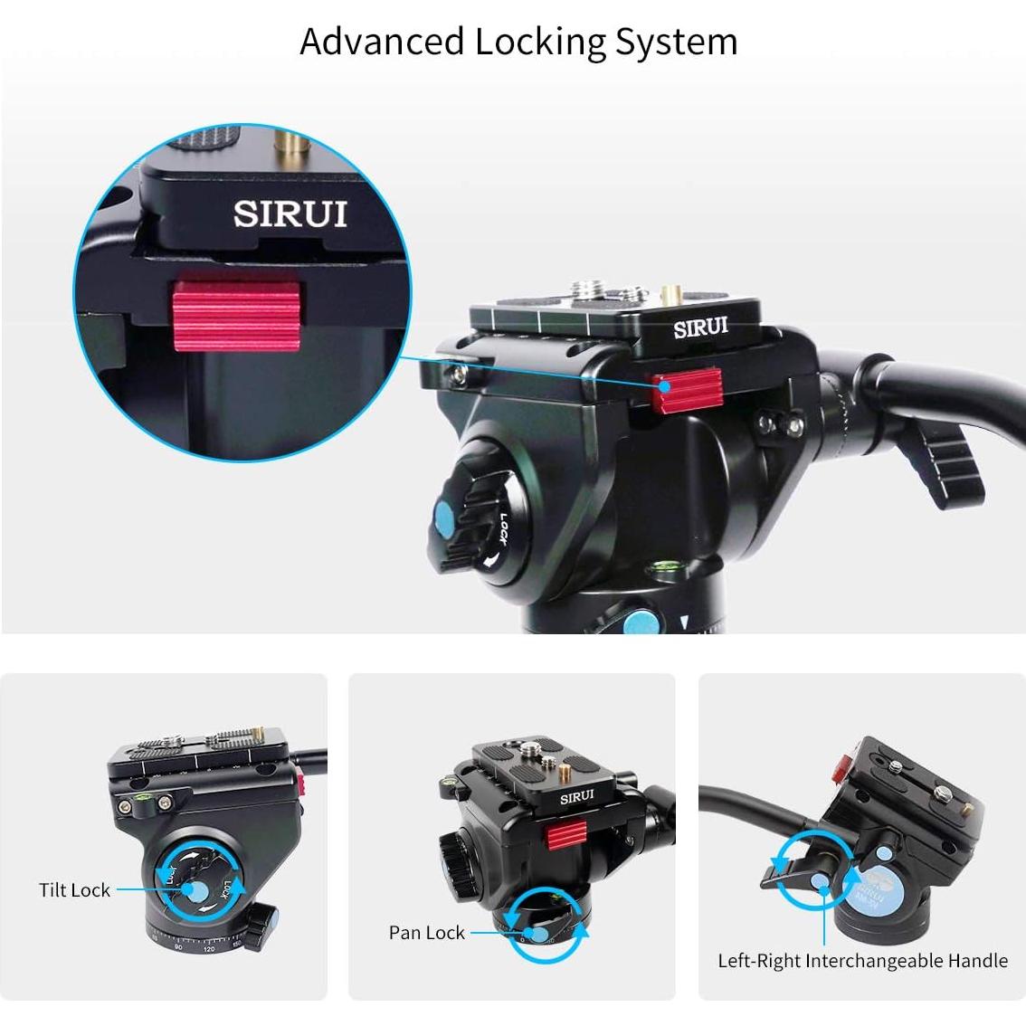 Cabezal de Video Fluido SIRUI AM-5V con Placa Rápida 3 kg