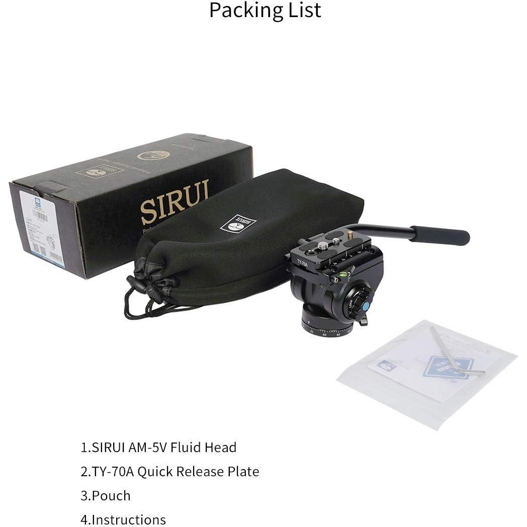 Cabezal de Video Fluido SIRUI AM-5V con Placa Rápida 3 kg