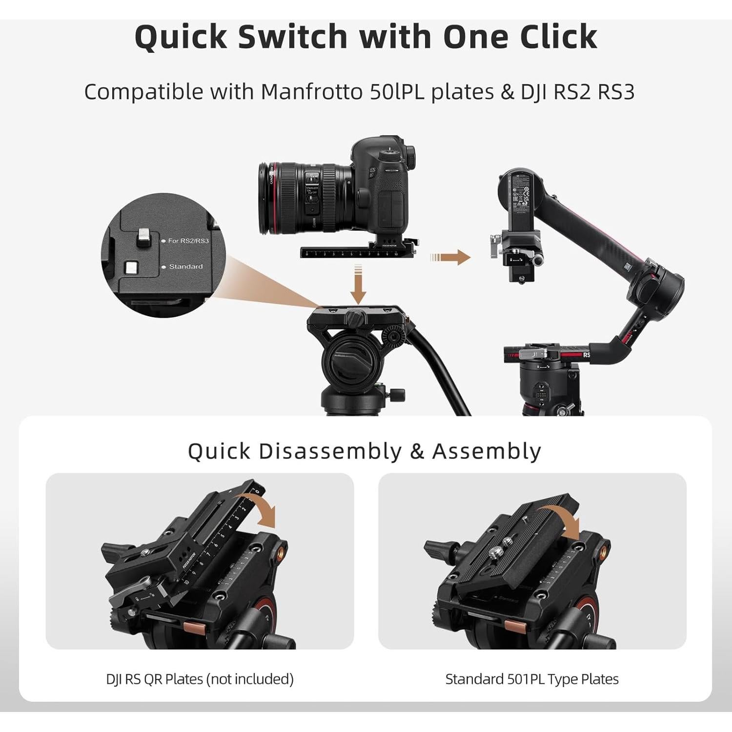 Trípode de Video Cayer FP2450 con Cabezal Fluido 191 cm