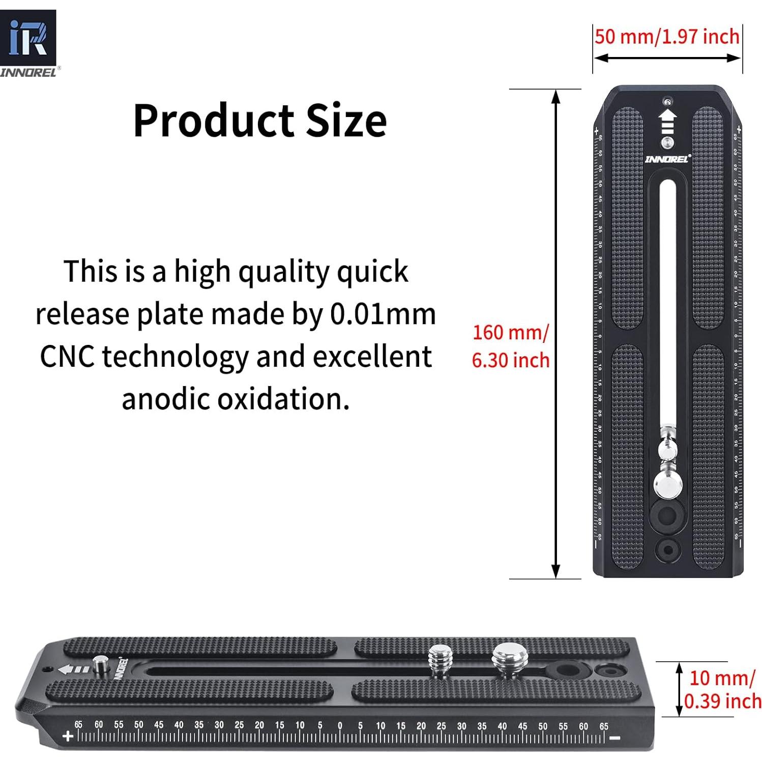 Placa de Liberación Rápida Innorel QV160 50mm para Cámara