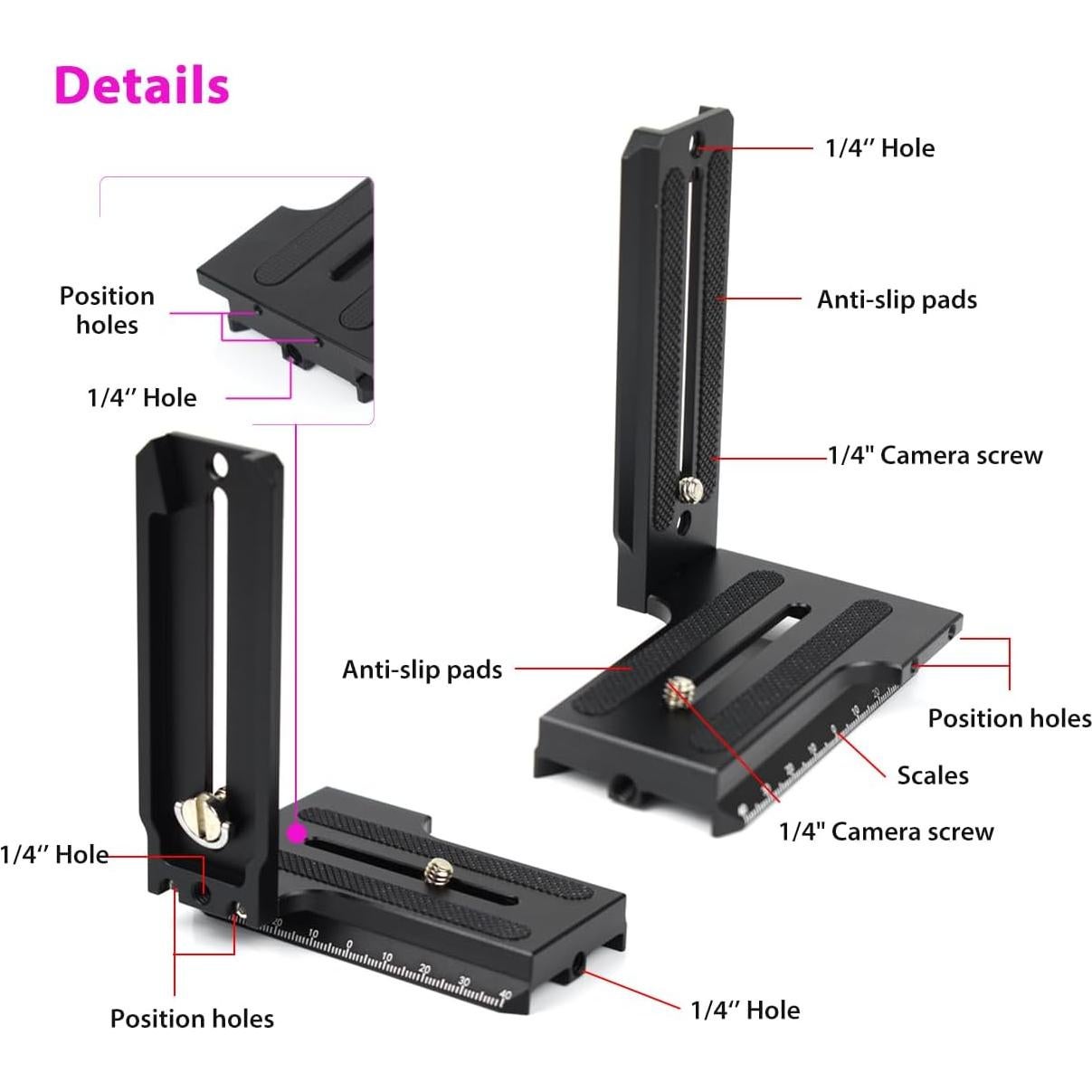 Soporte L Montaje Vertical Akeipho para Zhiyun Weebill-S y DJI Ronin-S