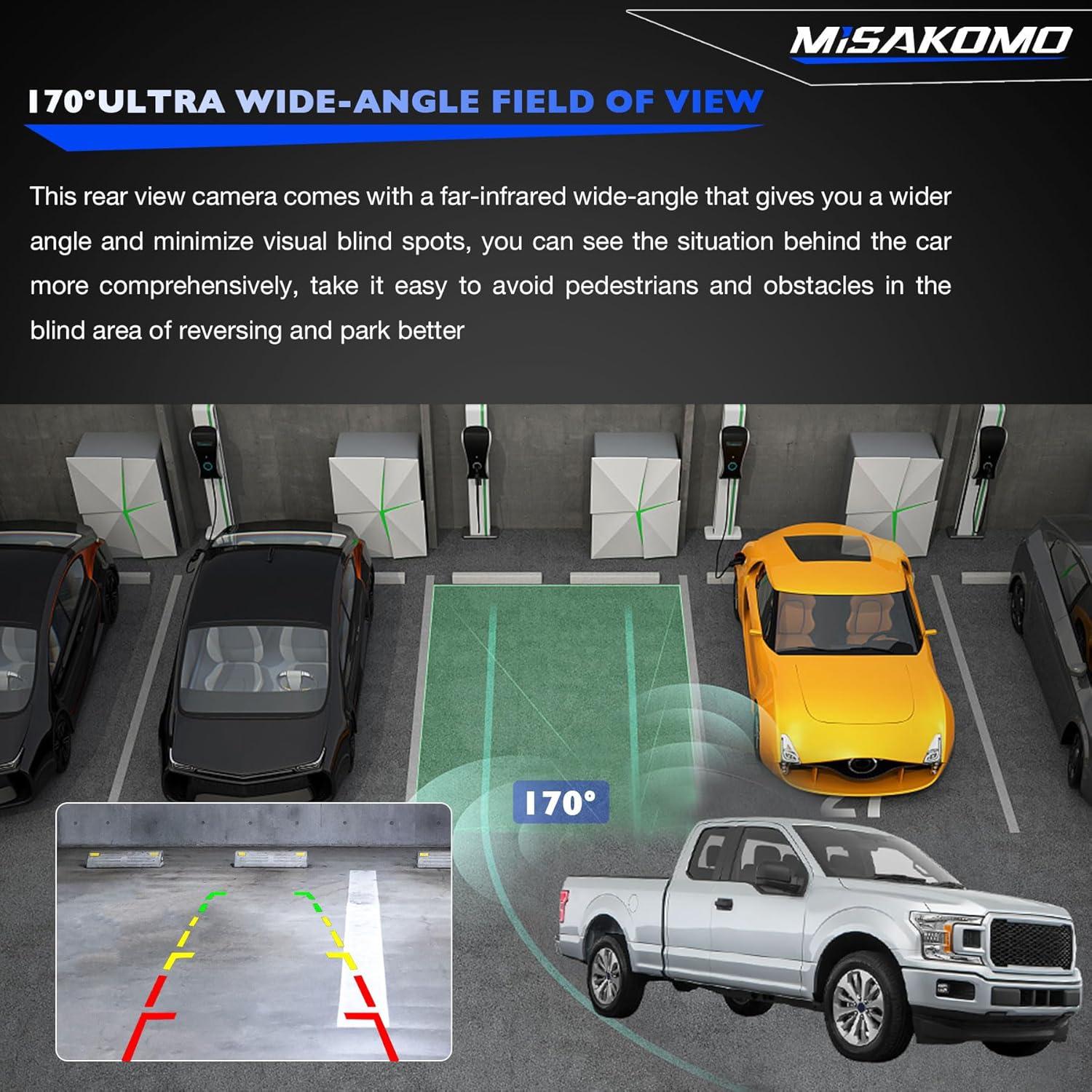 Cámara de Respaldo Misakomo HD 170° para Ford F150 2017-2022