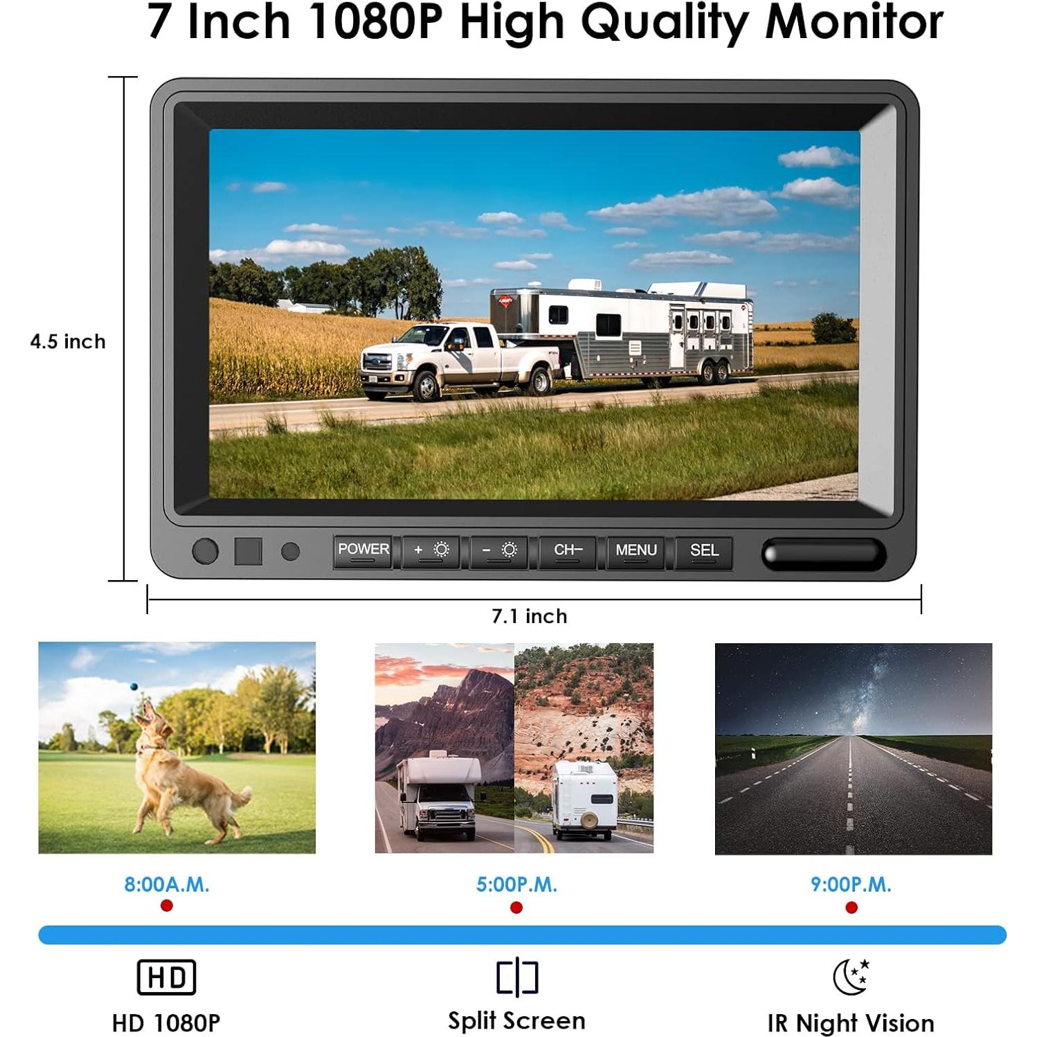 Sistema de Cámara de Respaldo Inalámbrica ZEROXCLUB WX02 7" HD