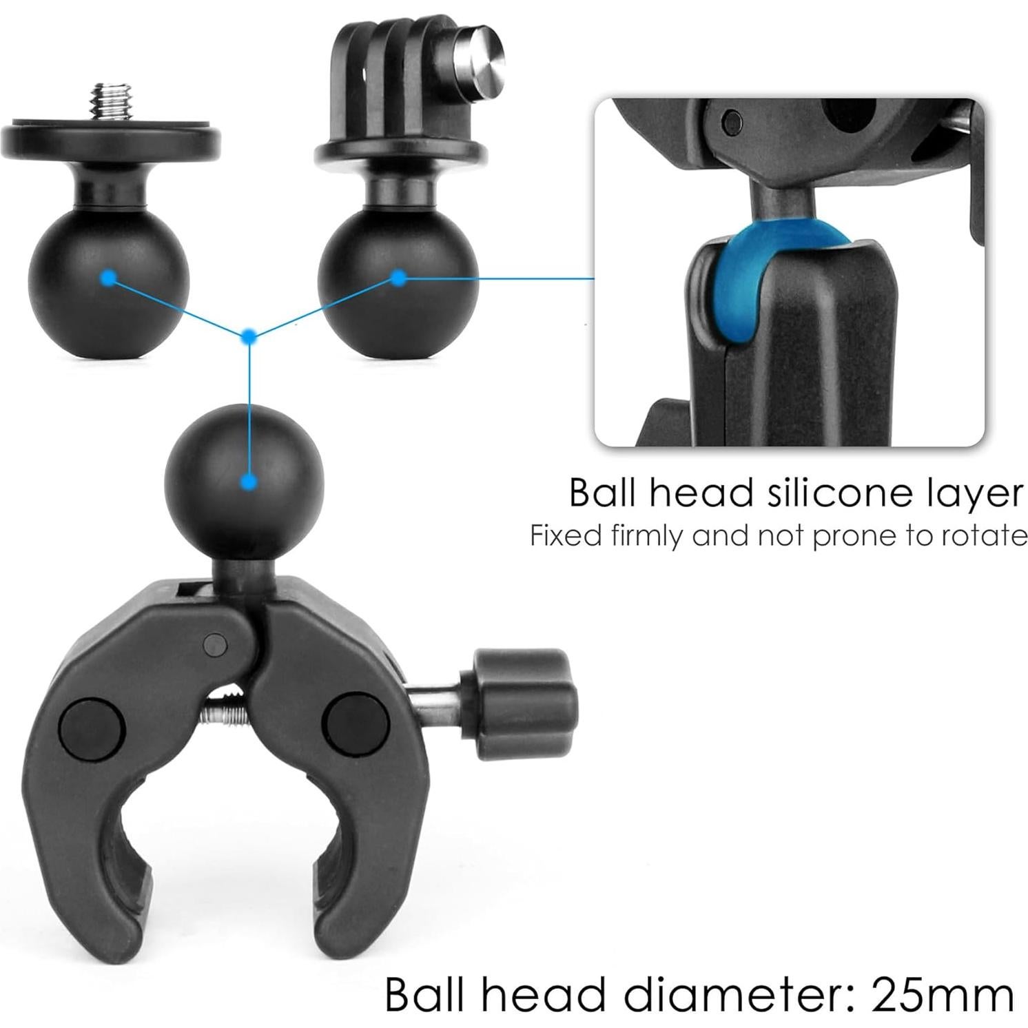 Soporte de cámara Super Clamp YALLSAME con adaptadores y brazo de aluminio
