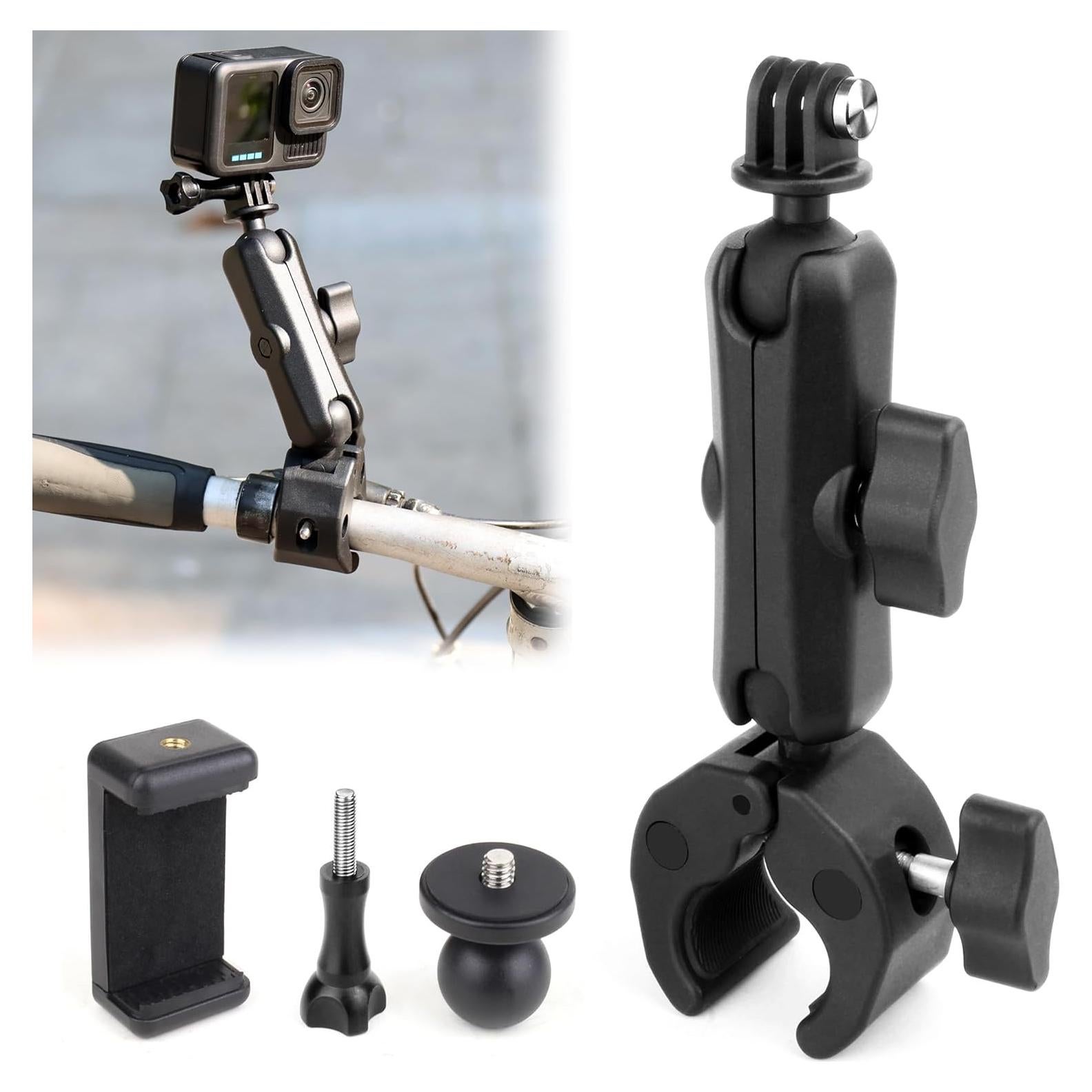 Soporte de Abrazadera GEPULY con Doble Cabezal para Cámara y Teléfono