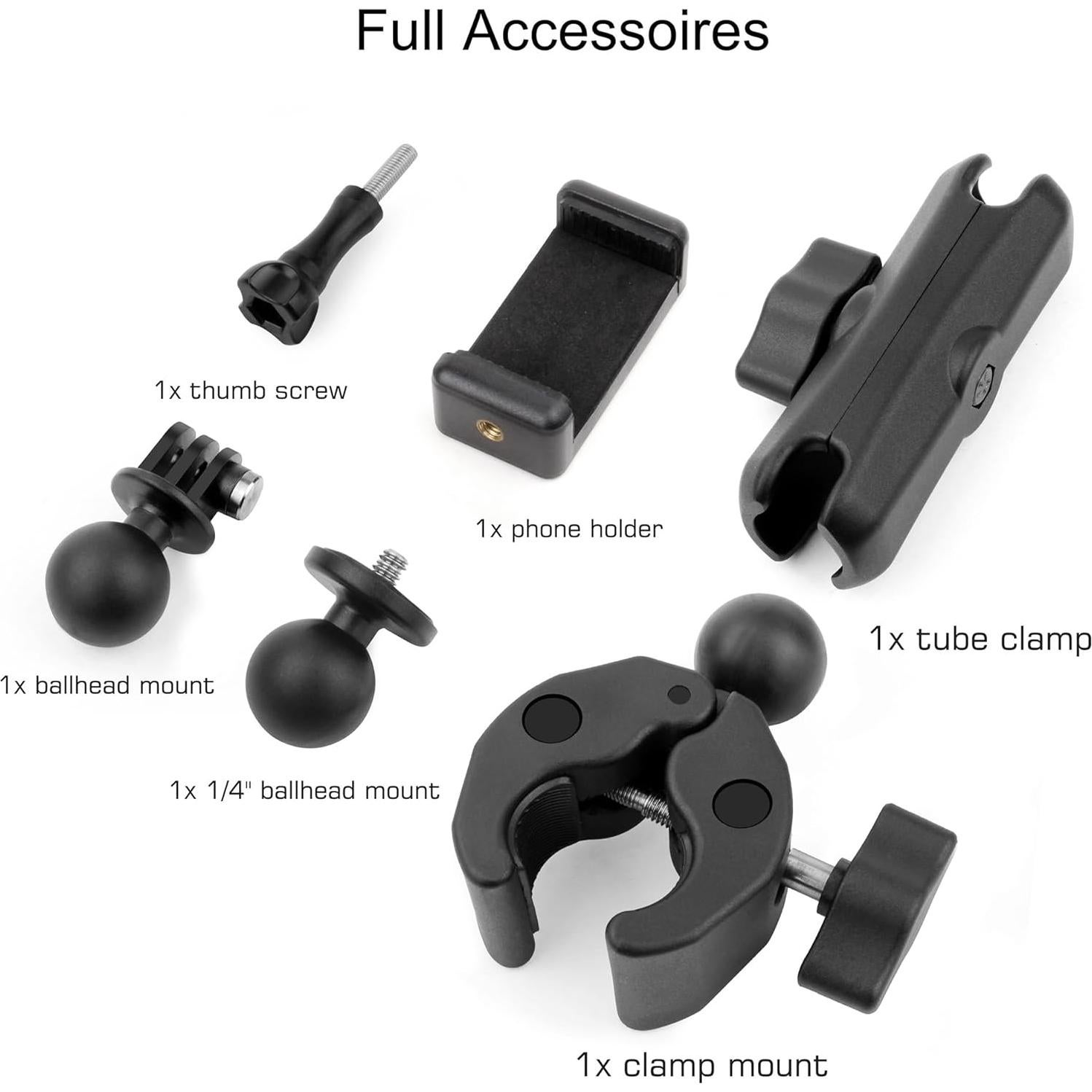 Soporte de Abrazadera GEPULY con Doble Cabezal para Cámara y Teléfono