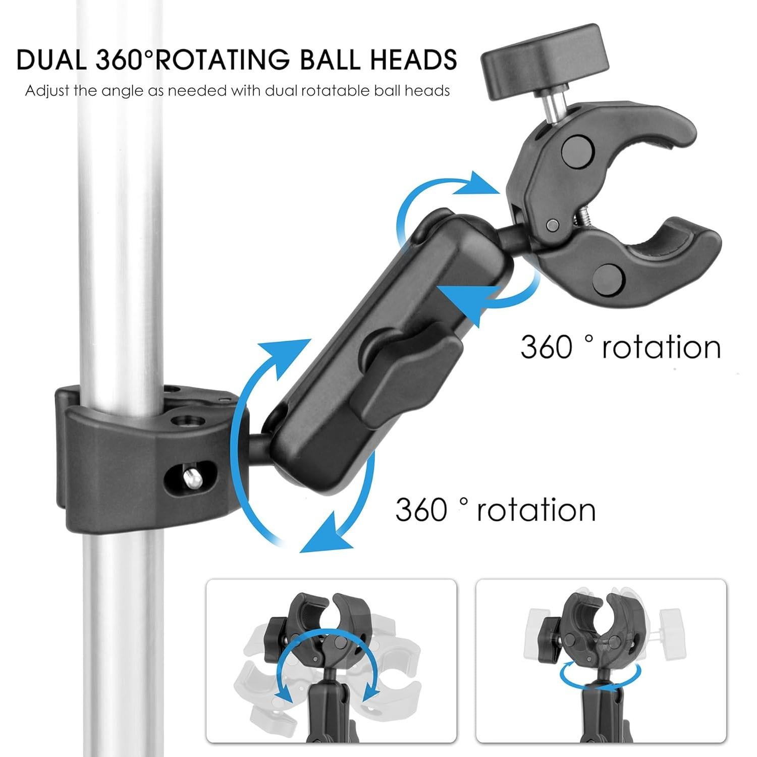 Soporte de Cámara Doble Super Clamp YALLSAME con Brazo Ajustable