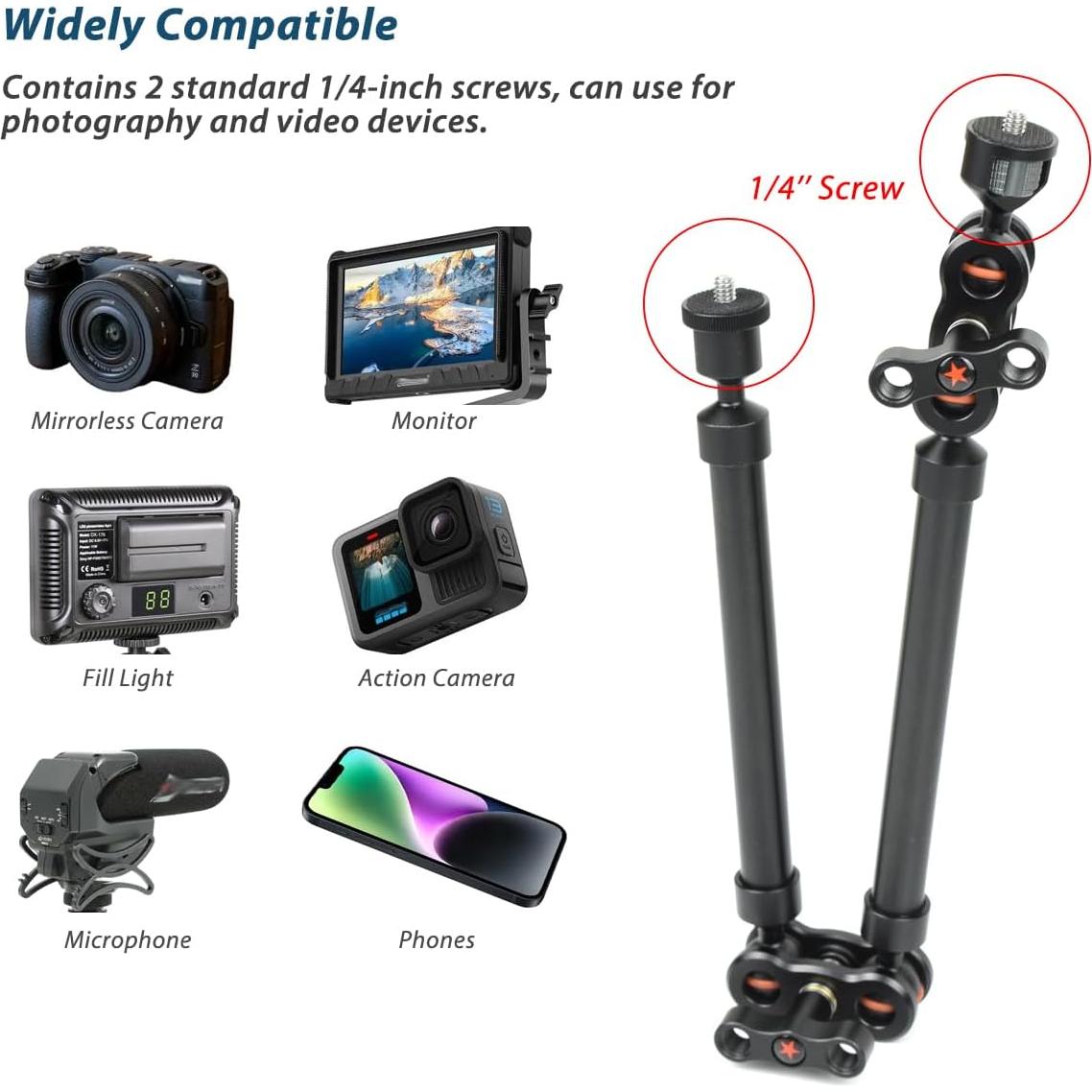 Brazo Mágico Ajustable Akeipho 53cm con Super Abrazadera