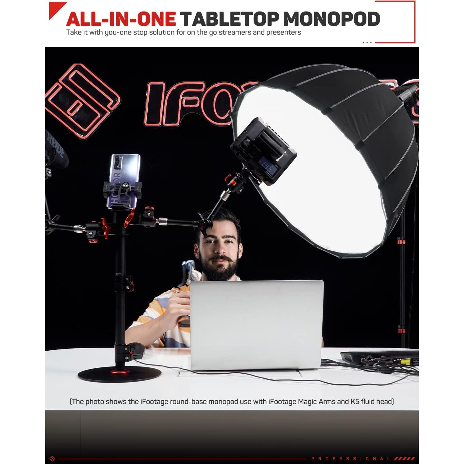 Monopod de Mesa iFootage Cobra 2 Base Redonda 56cm 10kg