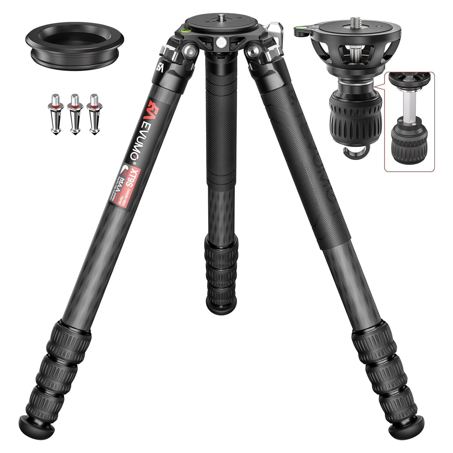 Trípode de fibra de carbono EVUMO XT9S 165cm 40kg DSLR