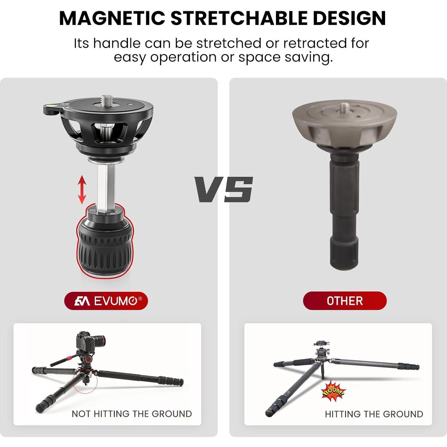 Trípode de fibra de carbono EVUMO XT9S 165cm 40kg DSLR