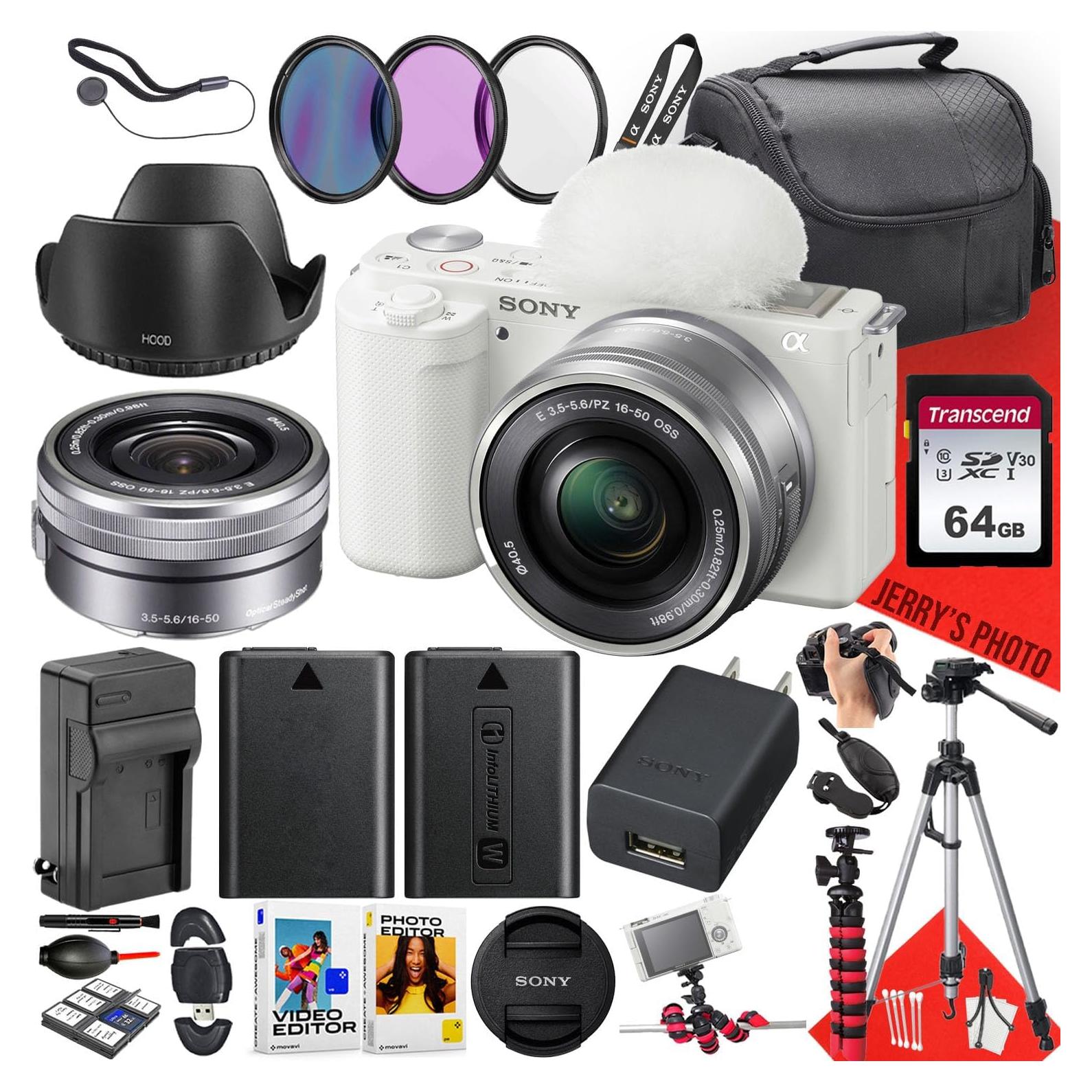 Cámara Sin Espejo Sony ZV-E10 Blanca + Lente 16-50mm + Accesorios