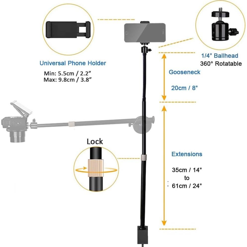 Soporte de Mesa Ajustable Etubby para Cámara y Teléfono 35-80cm