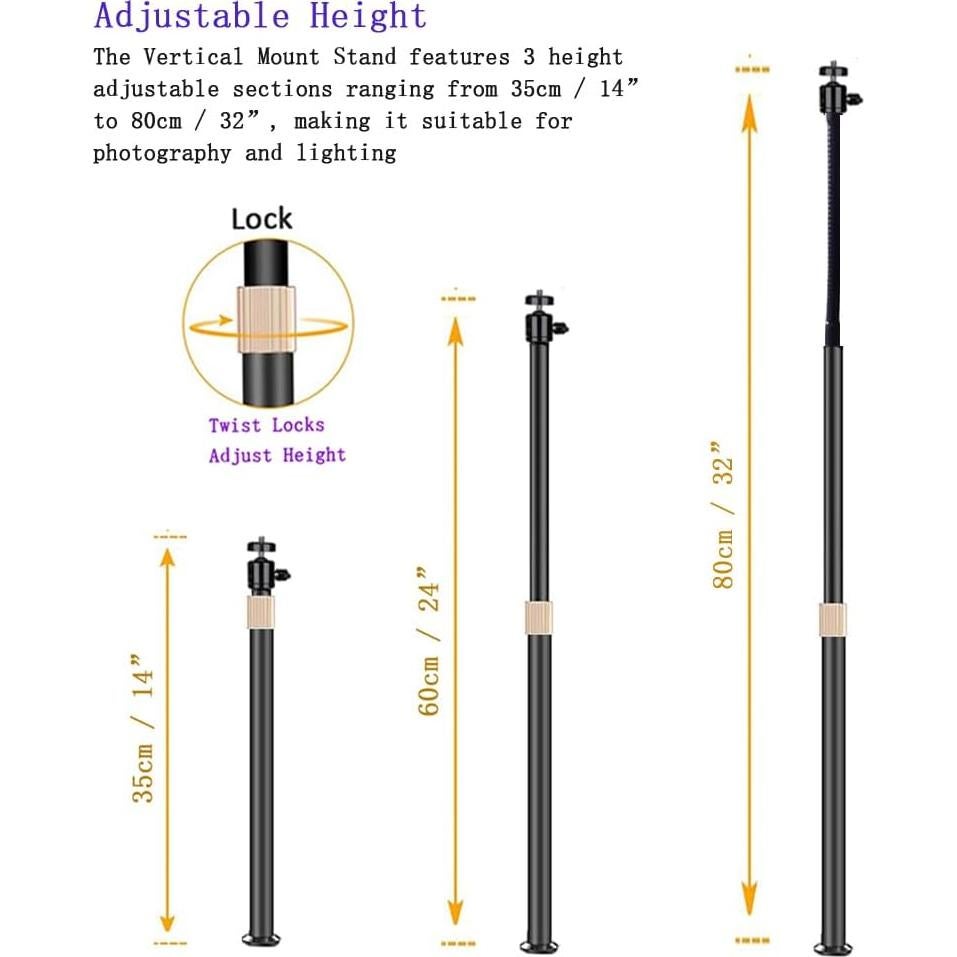 Soporte de Mesa Ajustable Etubby para Cámara y Teléfono 35-80cm