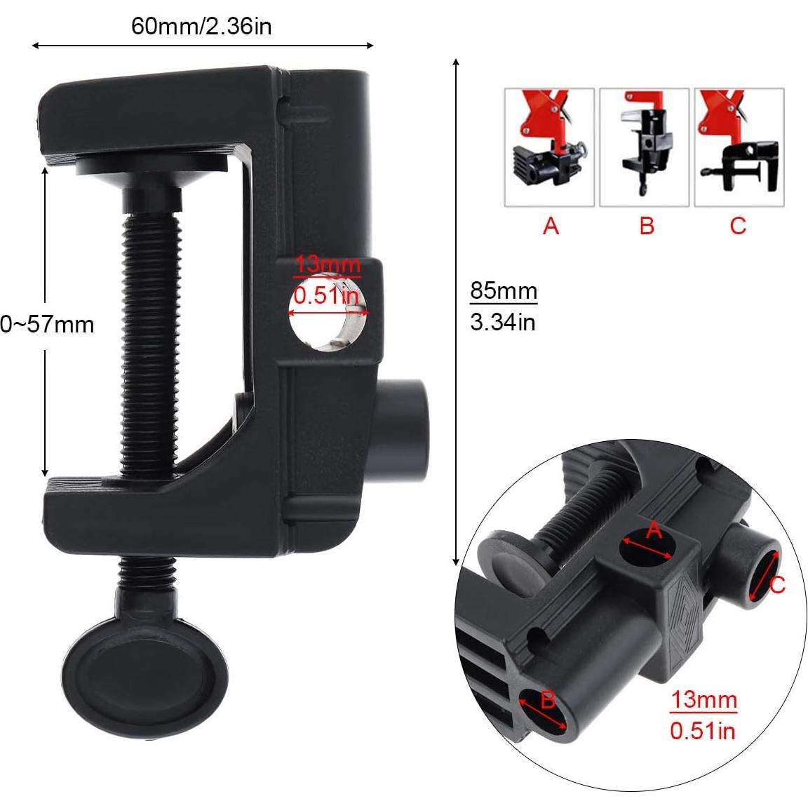 Soporte de Abrazadera de Escritorio OriGlam - Multifuncional Negro