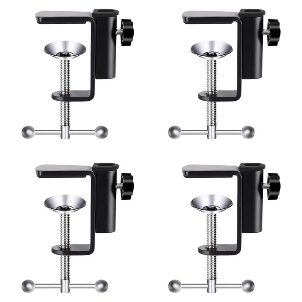 Abrazaderas de mesa BOLWHAO, paquete de 4, negro, ajuste 0.5-4.5cm