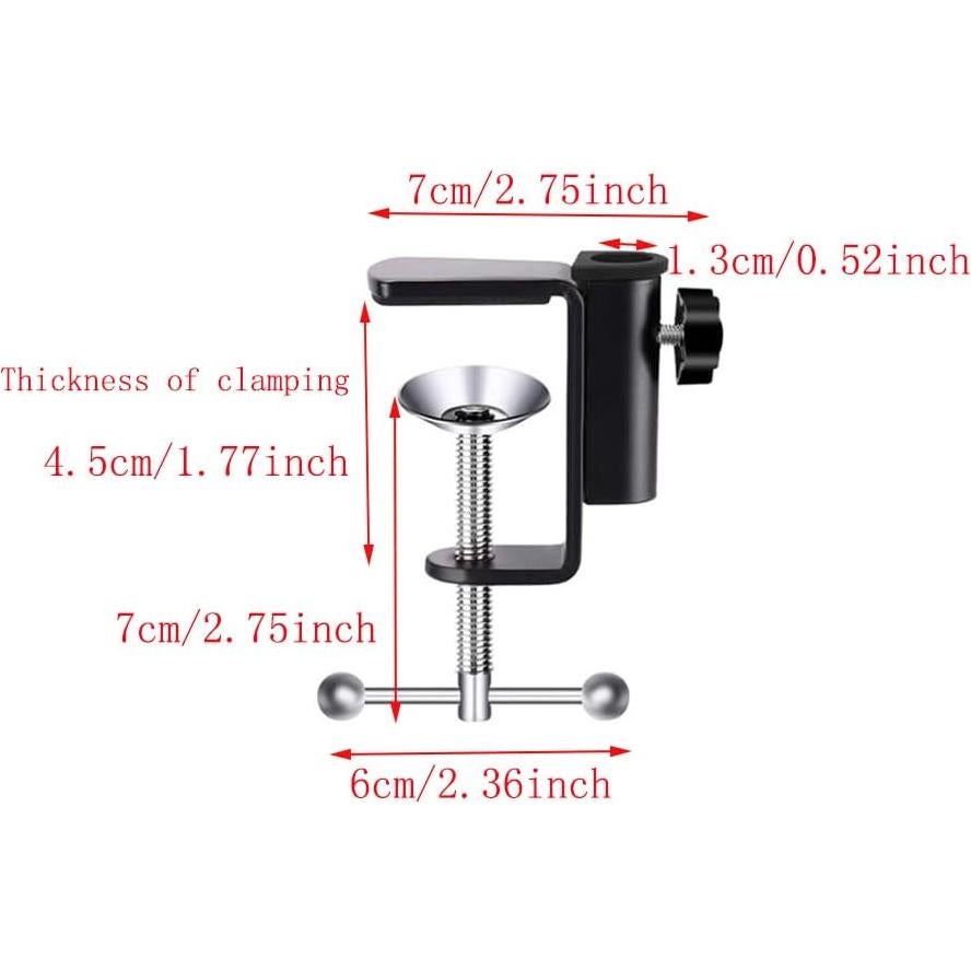 Abrazaderas de mesa BOLWHAO, paquete de 4, negro, ajuste 0.5-4.5cm