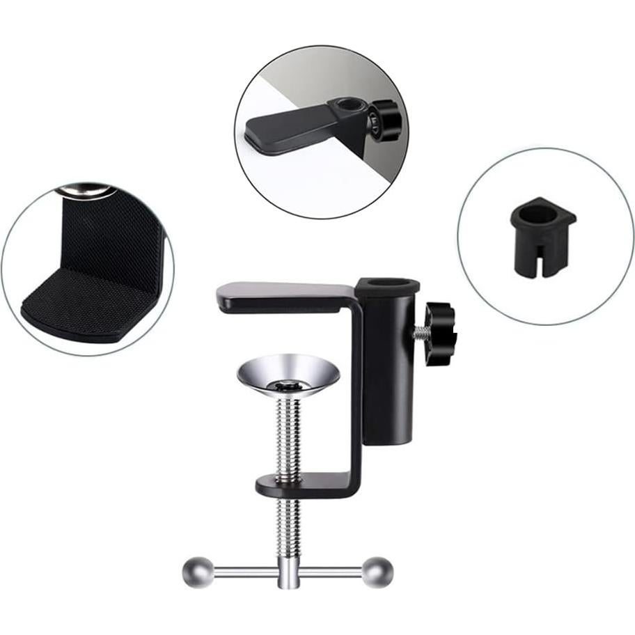 Abrazaderas de mesa BOLWHAO, paquete de 4, negro, ajuste 0.5-4.5cm