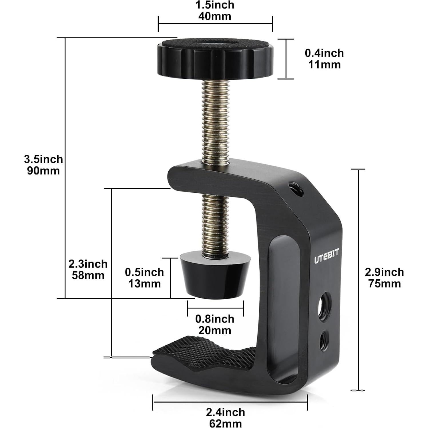 Abrazaderas C UTEBIT 2 Paquete Aluminio Ajustables 0-45mm