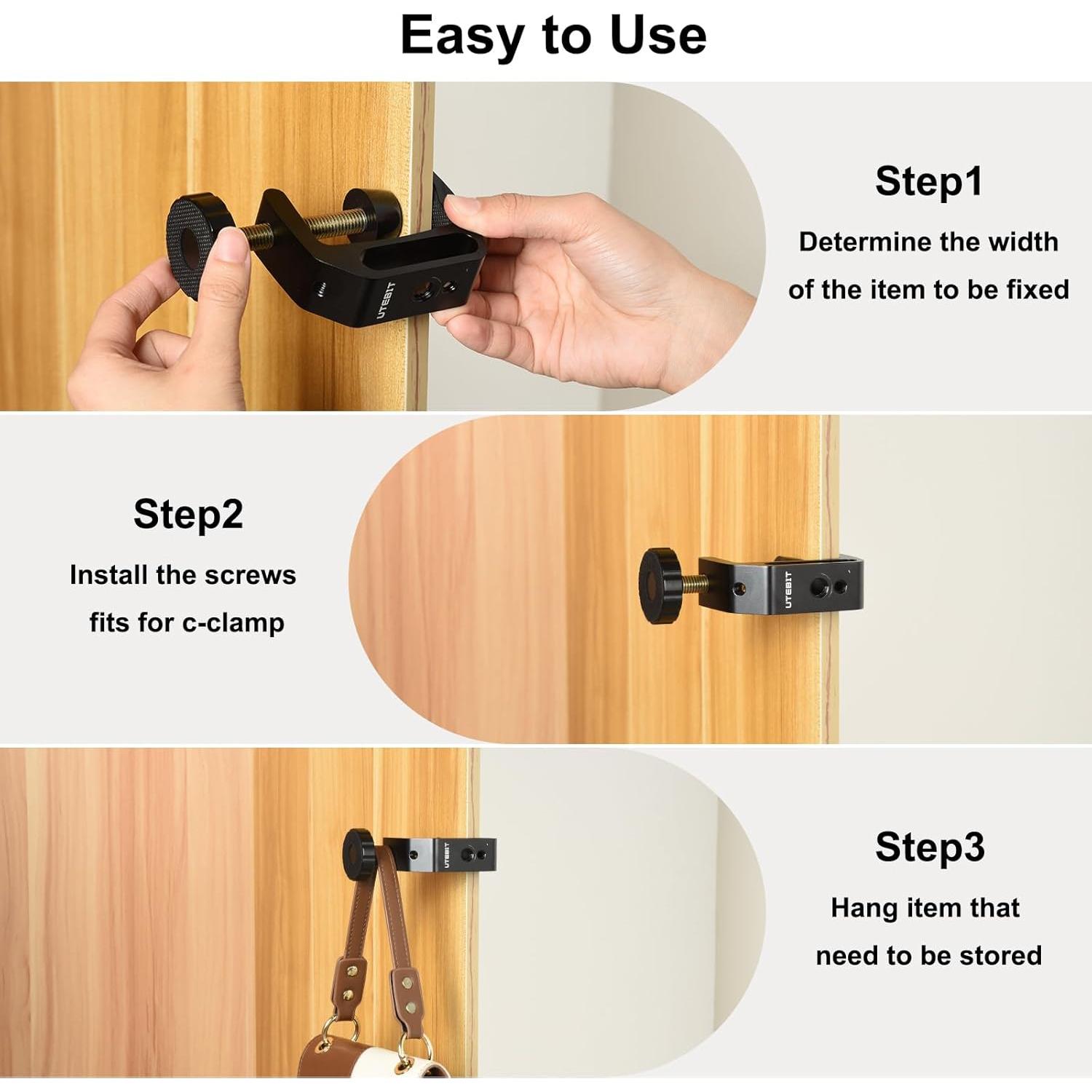 Abrazaderas C UTEBIT 2 Paquete Aluminio Ajustables 0-45mm