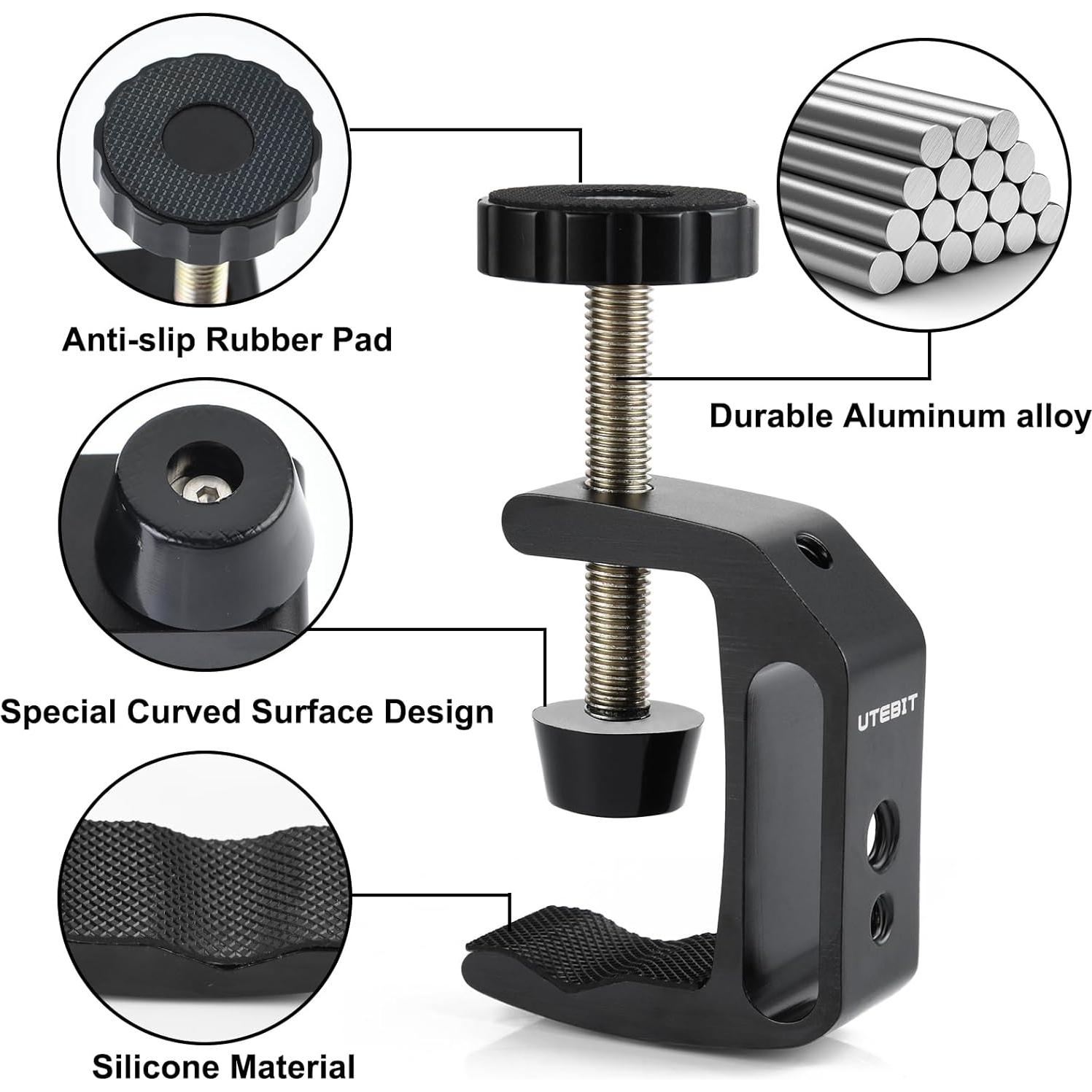 Abrazaderas C UTEBIT 2 Paquete Aluminio Ajustables 0-45mm