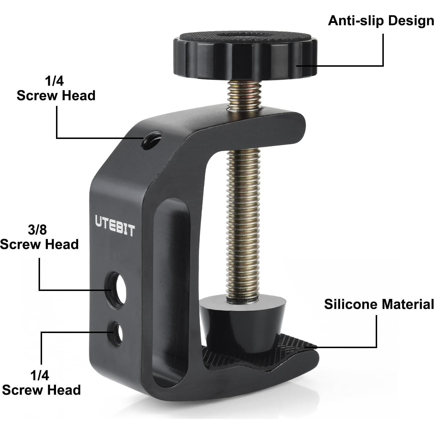 Abrazaderas C UTEBIT 2 Paquete Aluminio Ajustables 0-45mm