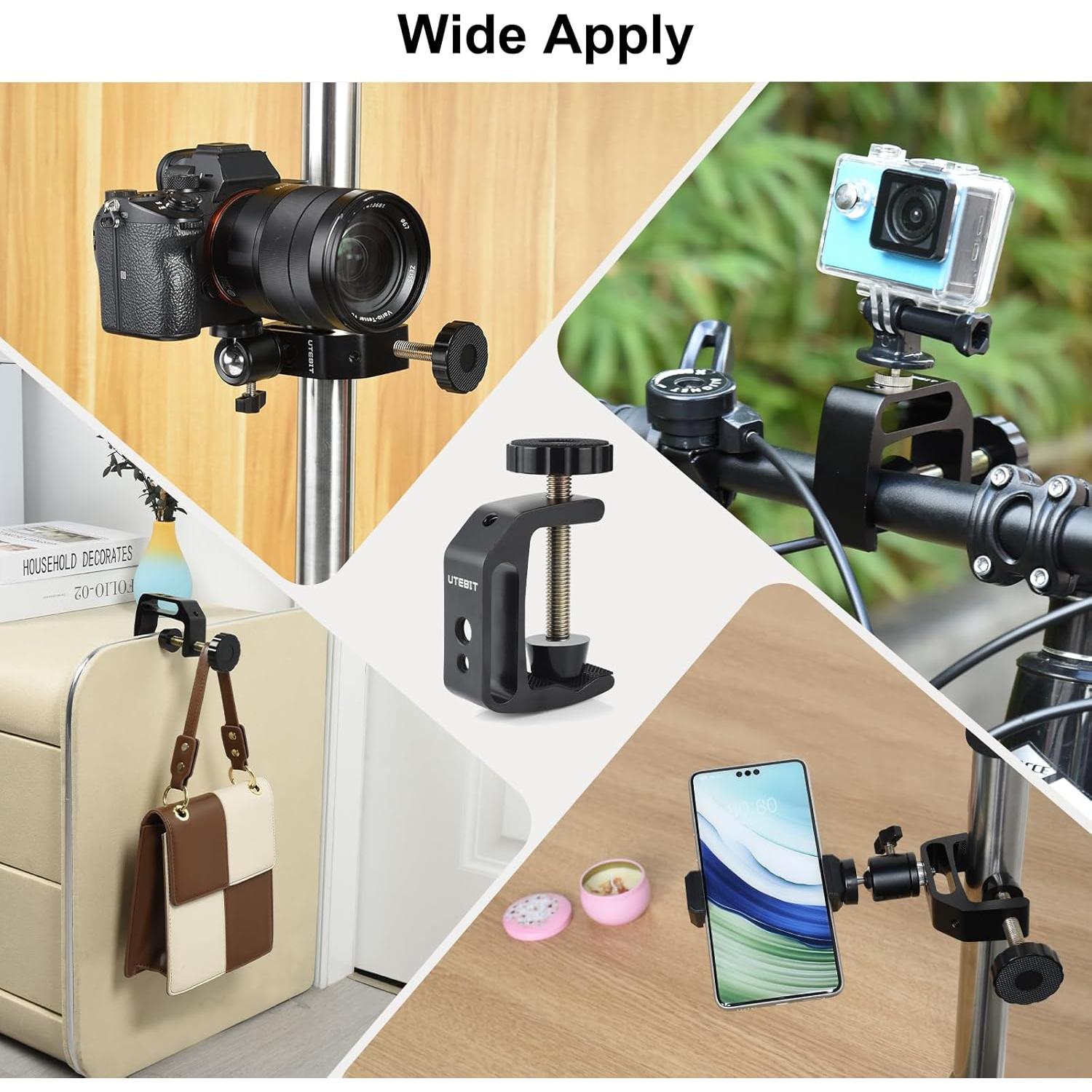 Abrazaderas C UTEBIT 2 Paquete Aluminio Ajustables 0-45mm