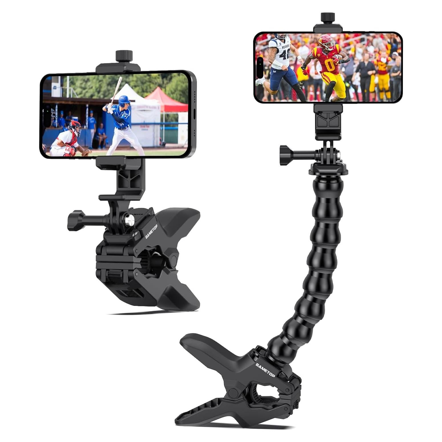 Soporte de Teléfono Gooseneck Sametop Ajustable 4-7" Negro