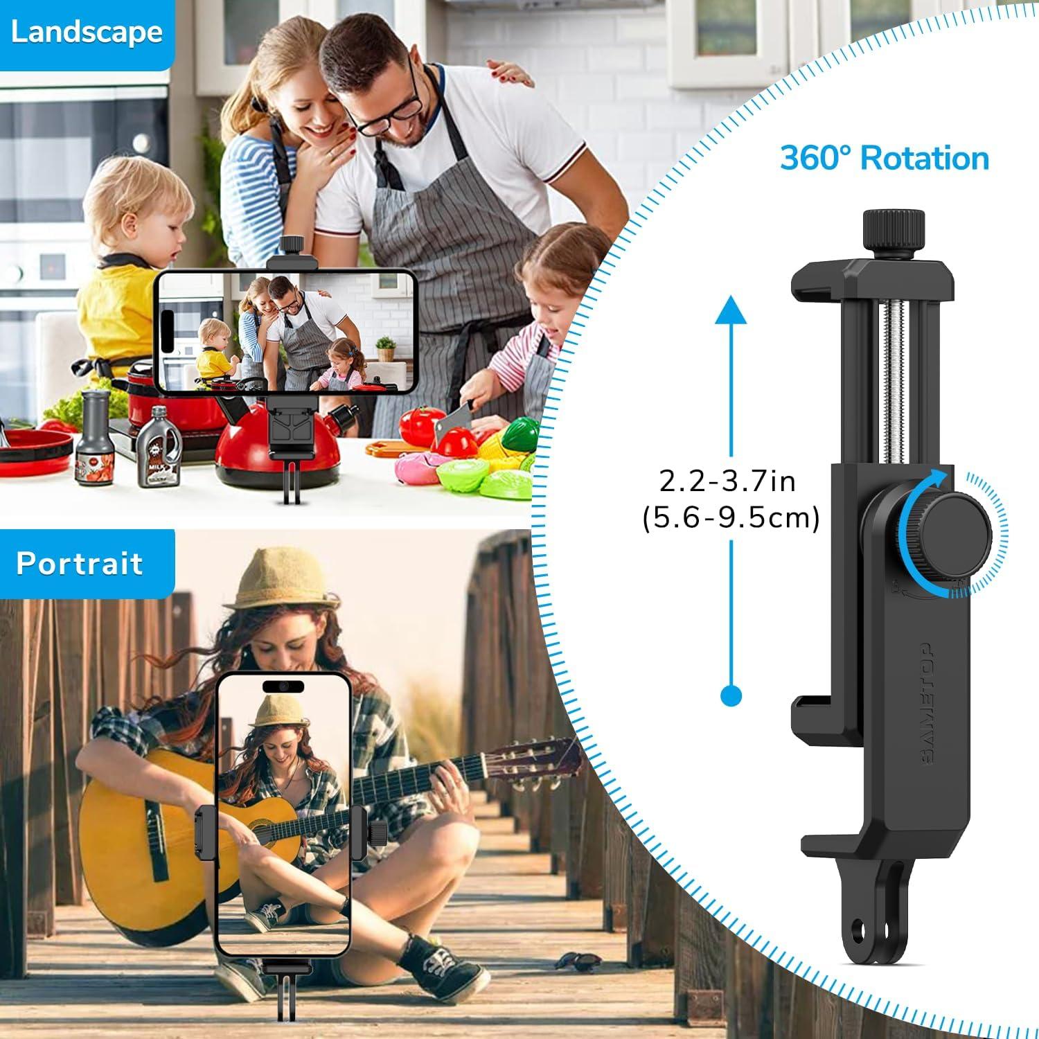 Soporte de Teléfono Gooseneck Sametop Ajustable 4-7" Negro