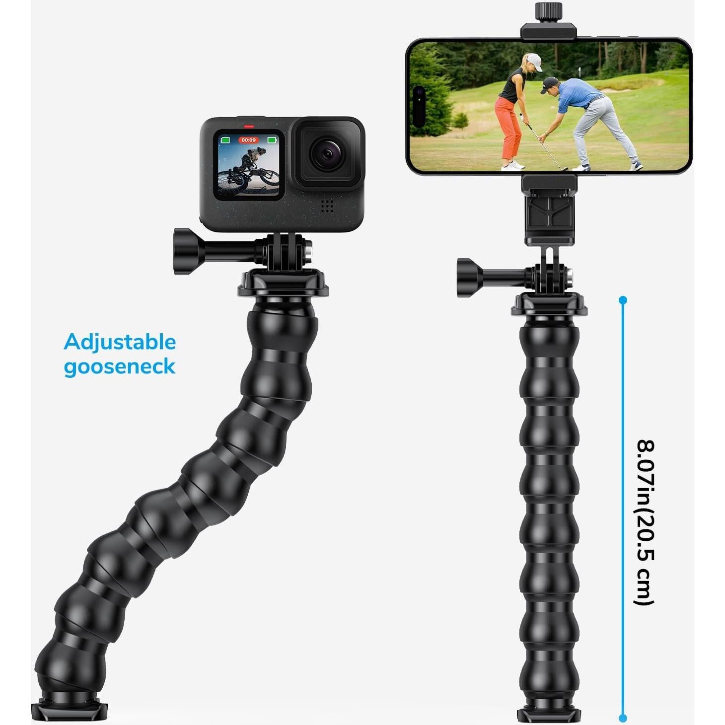 Soporte de Teléfono Gooseneck Sametop Ajustable 4-7" Negro