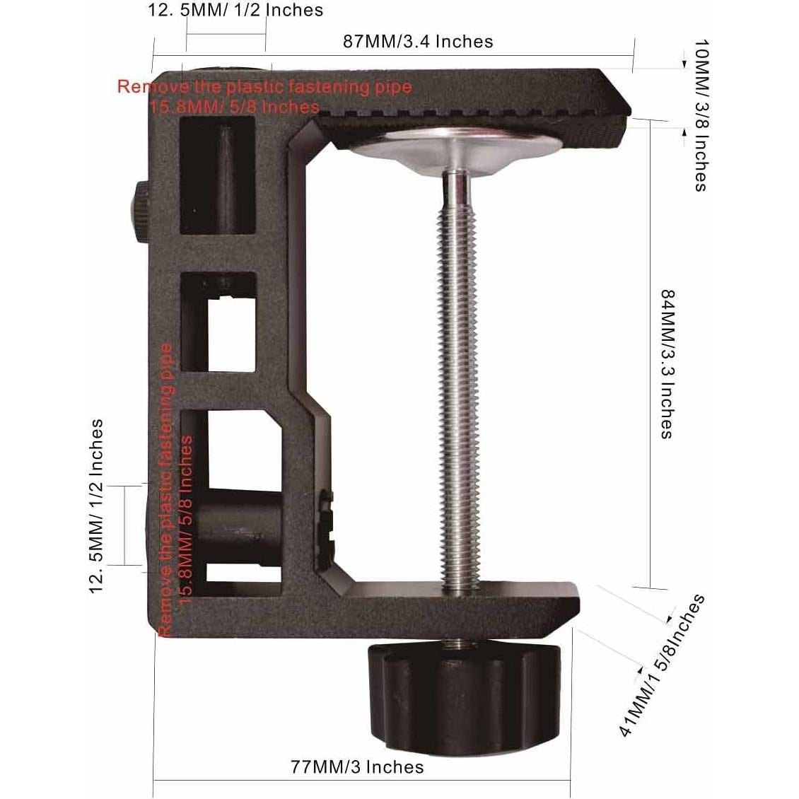 Abrazadera C Pesada MeetRade para Lámpara de Escritorio Negra