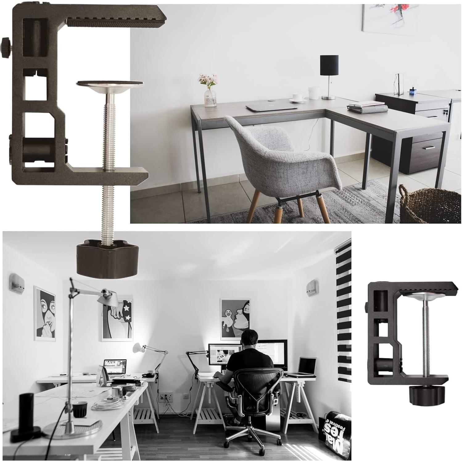 Abrazadera C Pesada MeetRade para Lámpara de Escritorio Negra