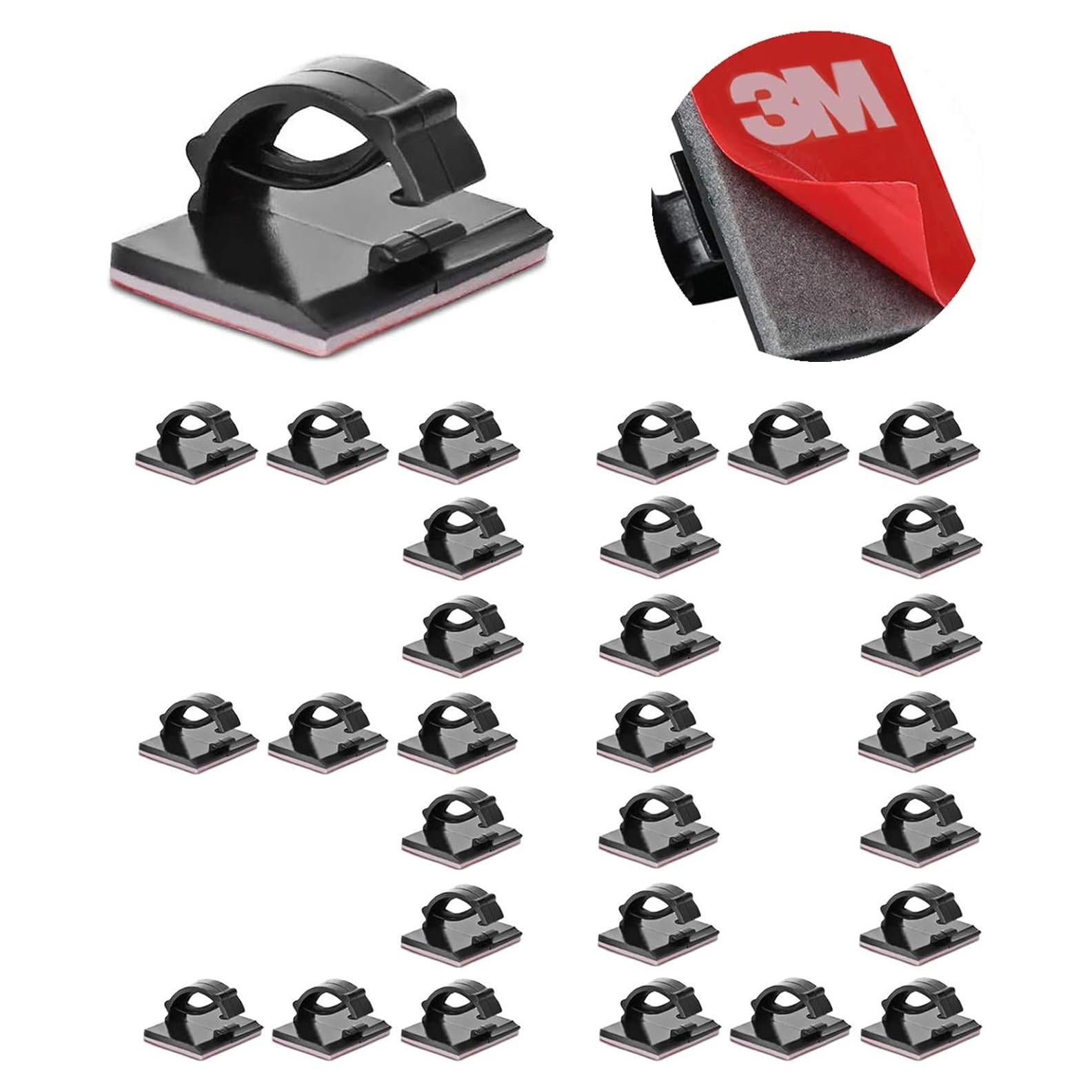 Clips de Cable Autoadhesivos 3M Negro 30 Piezas para Organización