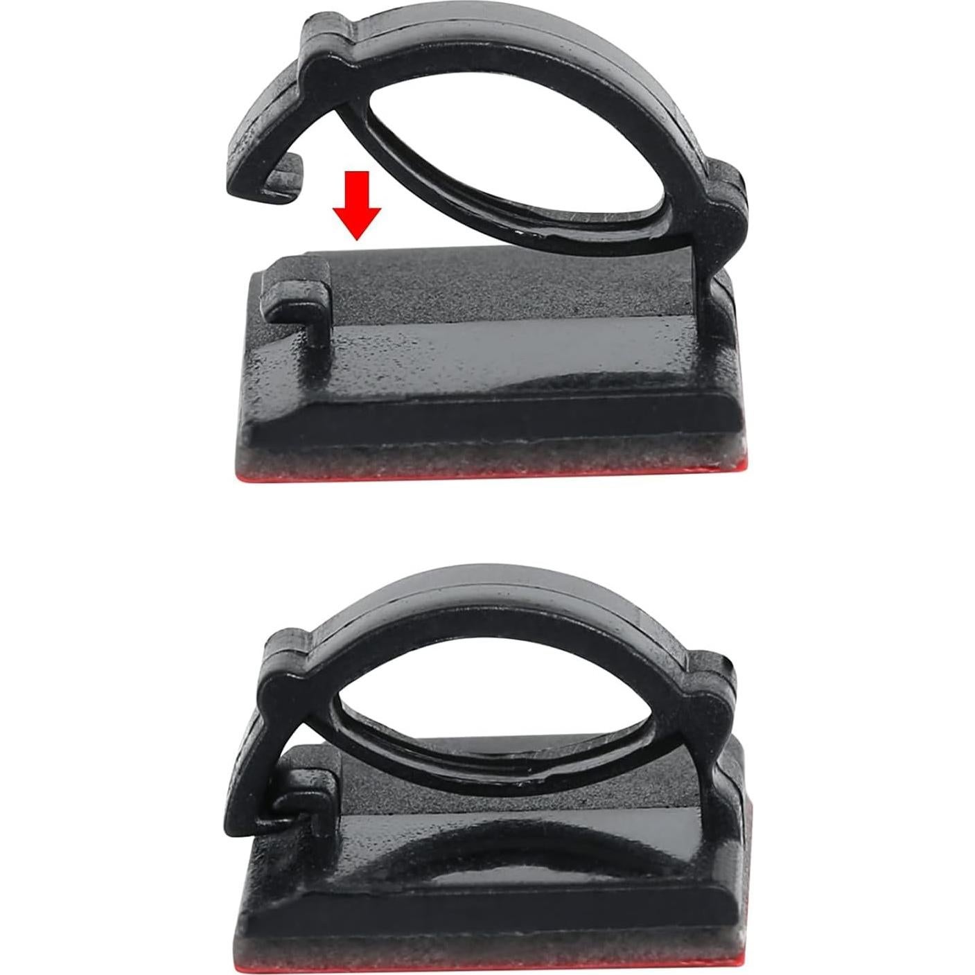 Clips de Cable Autoadhesivos 3M Negro 30 Piezas para Organización