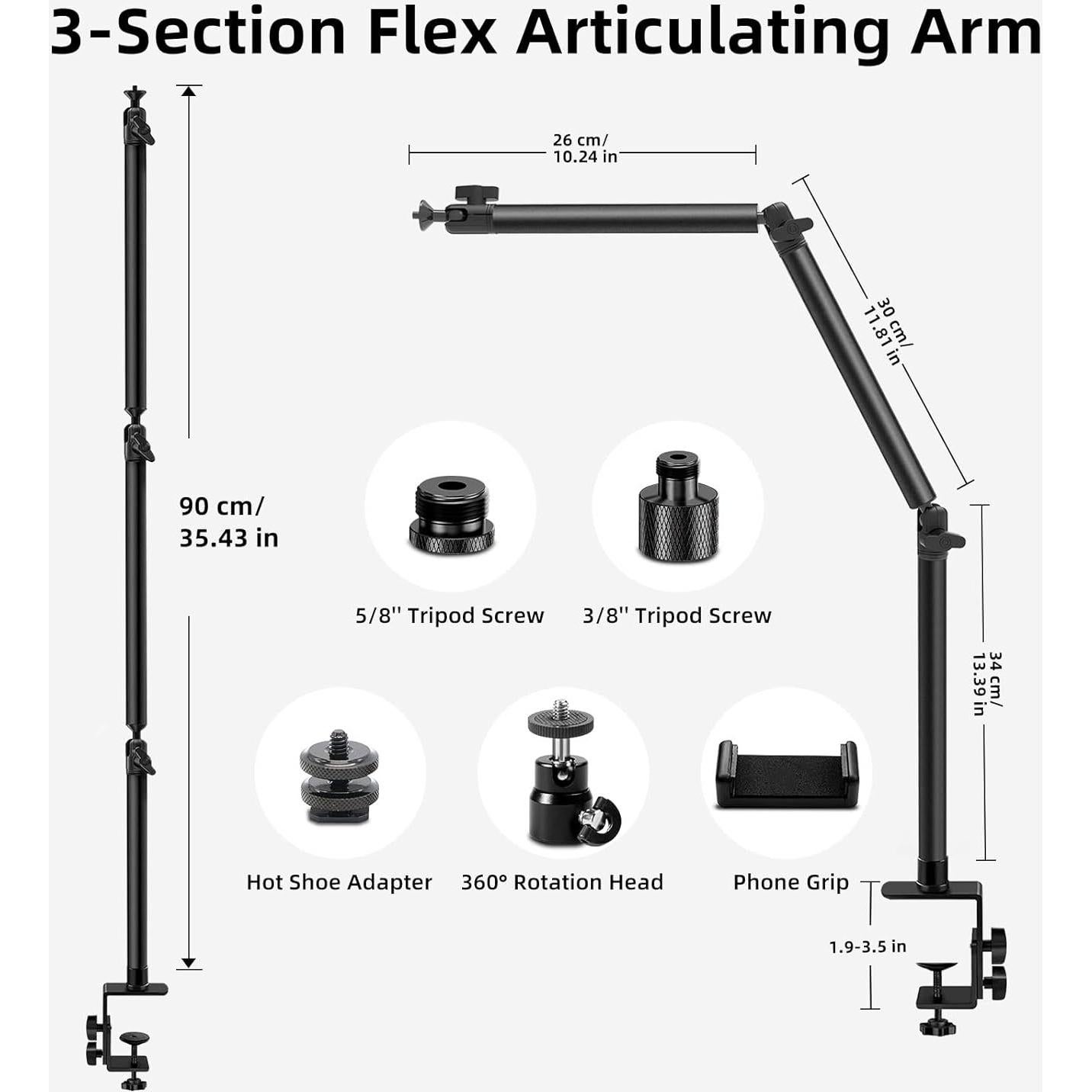 Soporte de mesa ajustable Obeamiu para cámara y luz LED
